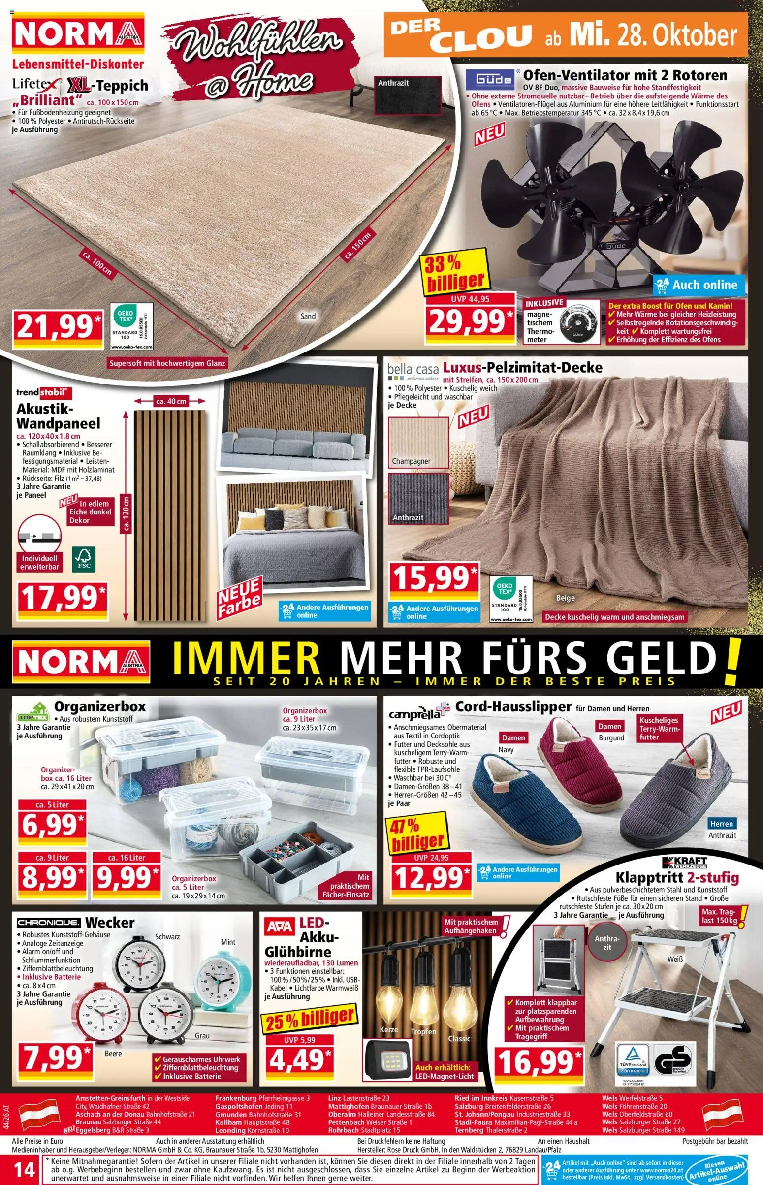 Norma Flugblatt gültig ab 26.10.2026 | Seite: 14 | Produkte: Kabel, Ofen, Box, Batterie