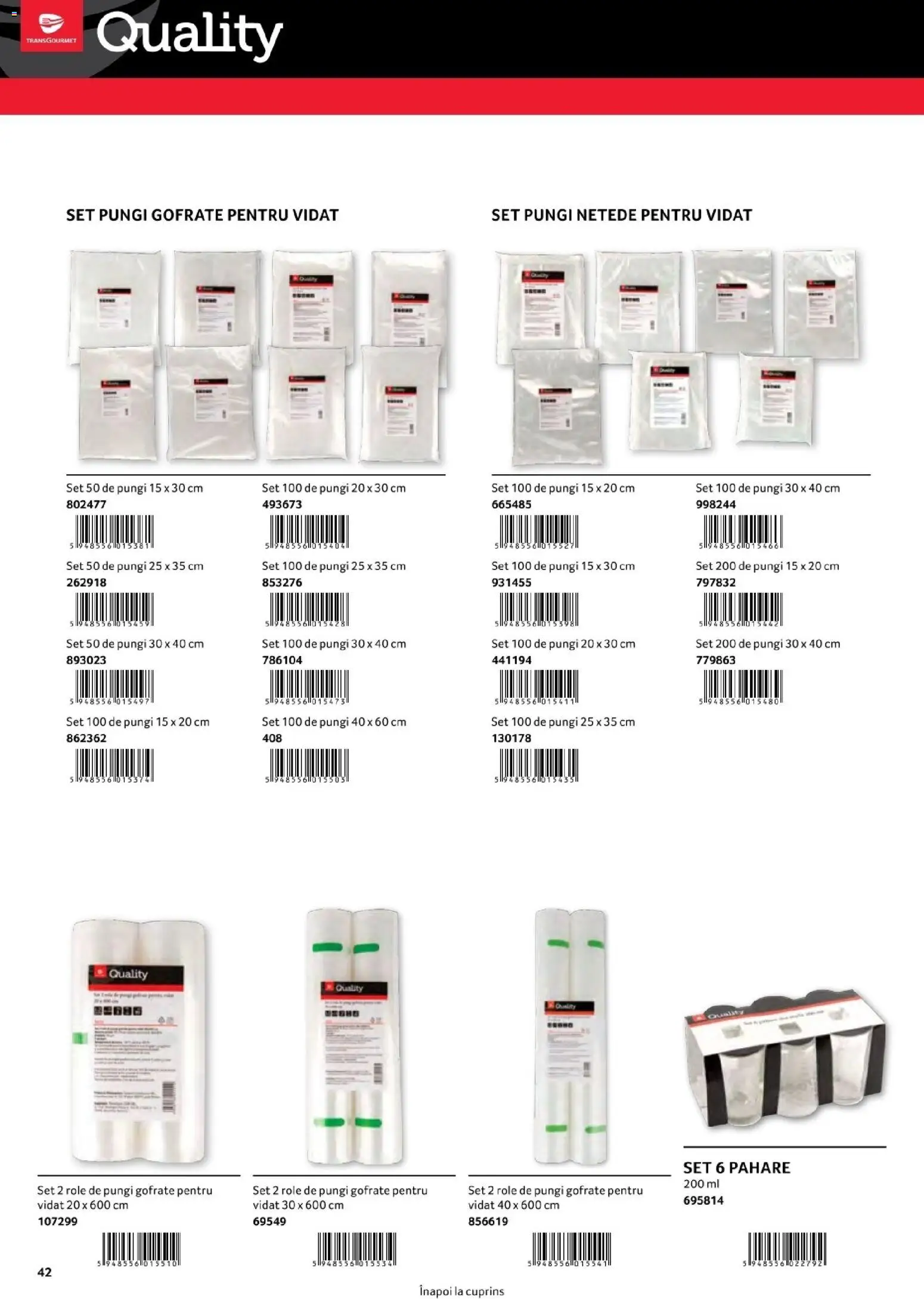Noul catalog Selgros – valabil de la 01.08.2026 | Pagină: 42 | Produse: Pahare, Role