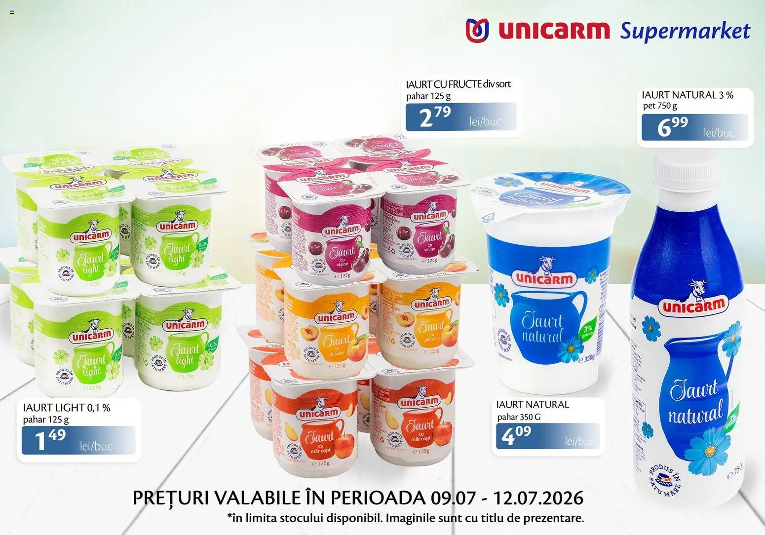 Noul catalog Unicarm – valabil de la 09.07.2026 | Pagină: 2 | Produse: Șort, Iaurt, Fructe