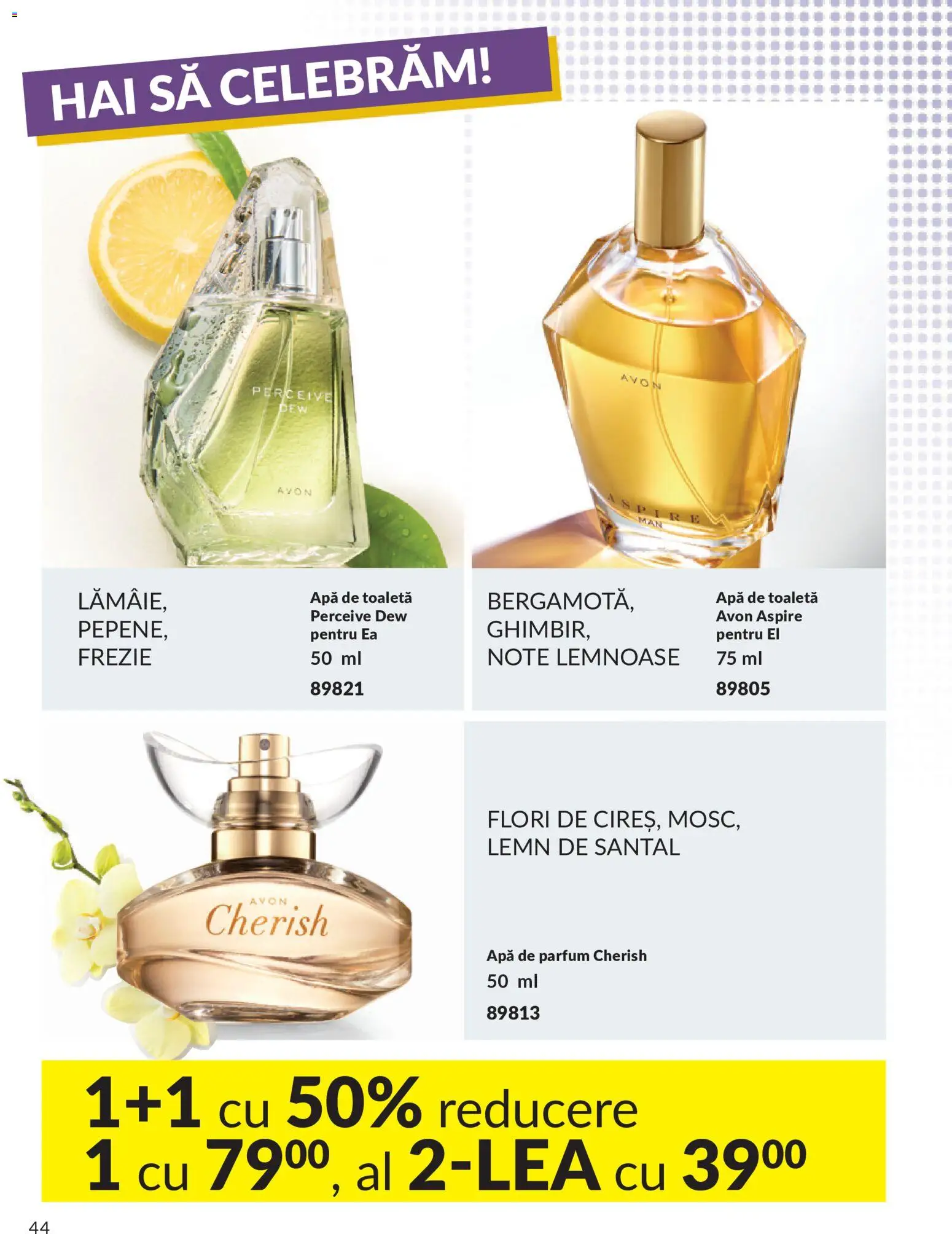 Noul catalog Avon – valabil de la 09.07.2026 | Pagină: 44 | Produse: Apă de parfum, Parfum, Apă de toaletă, Apă