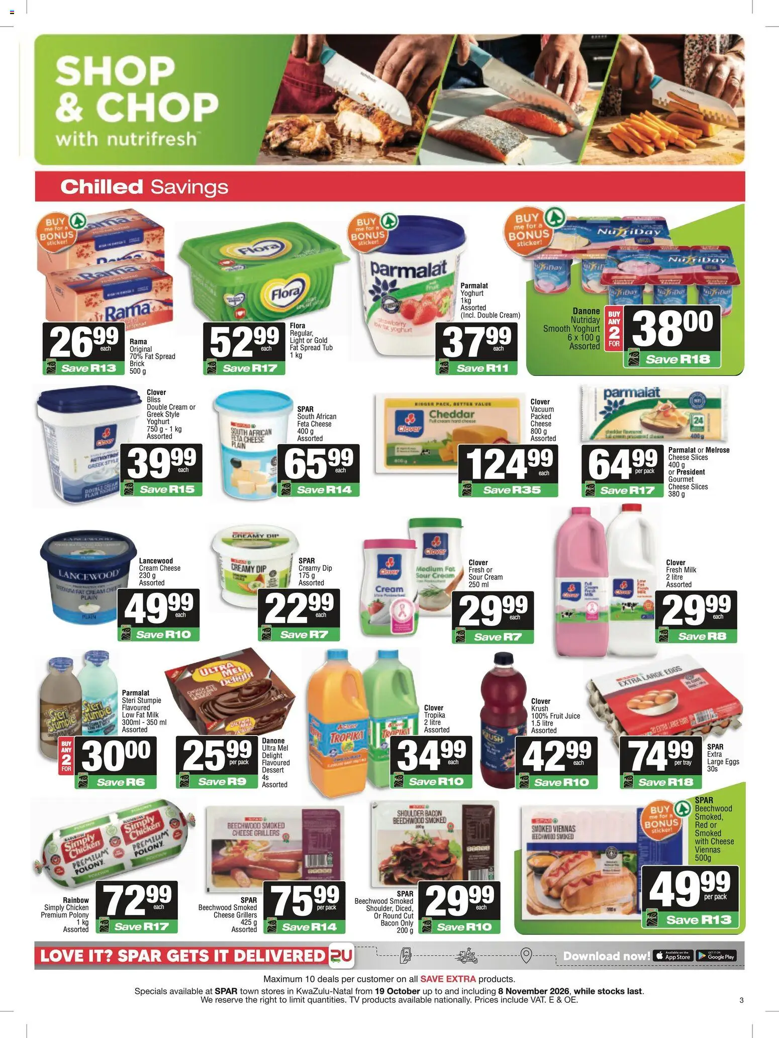 New Spar catalogue – valid from 19/10/2026 | Page: 3 | Products: TV, Eggs, Light, Bacon