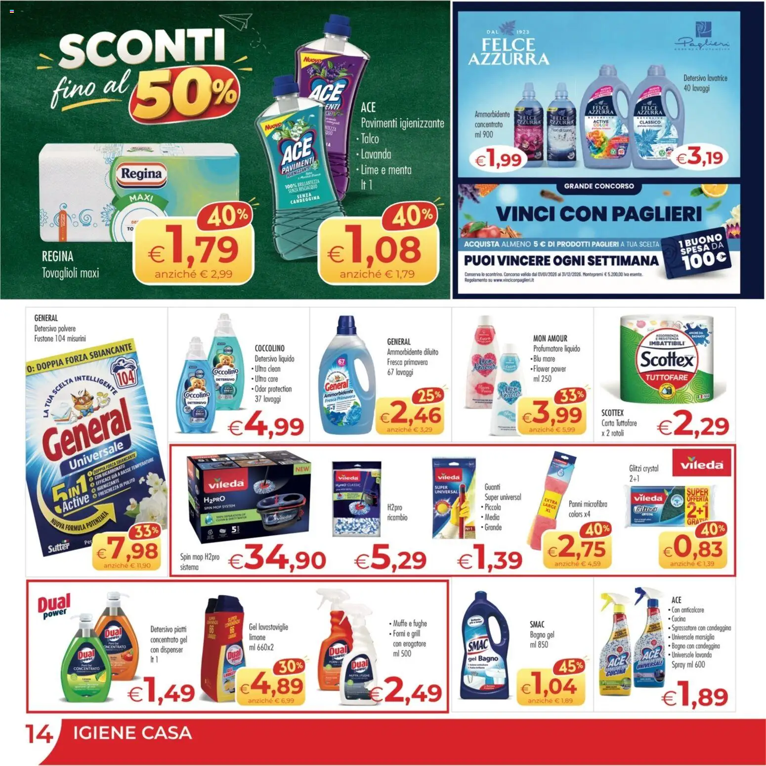 Volantino MerSi Supermercati del 23/09/2026 | Pagina: 14 | Prodotti: Ammorbidente, Anticalcare, Limone, Menta