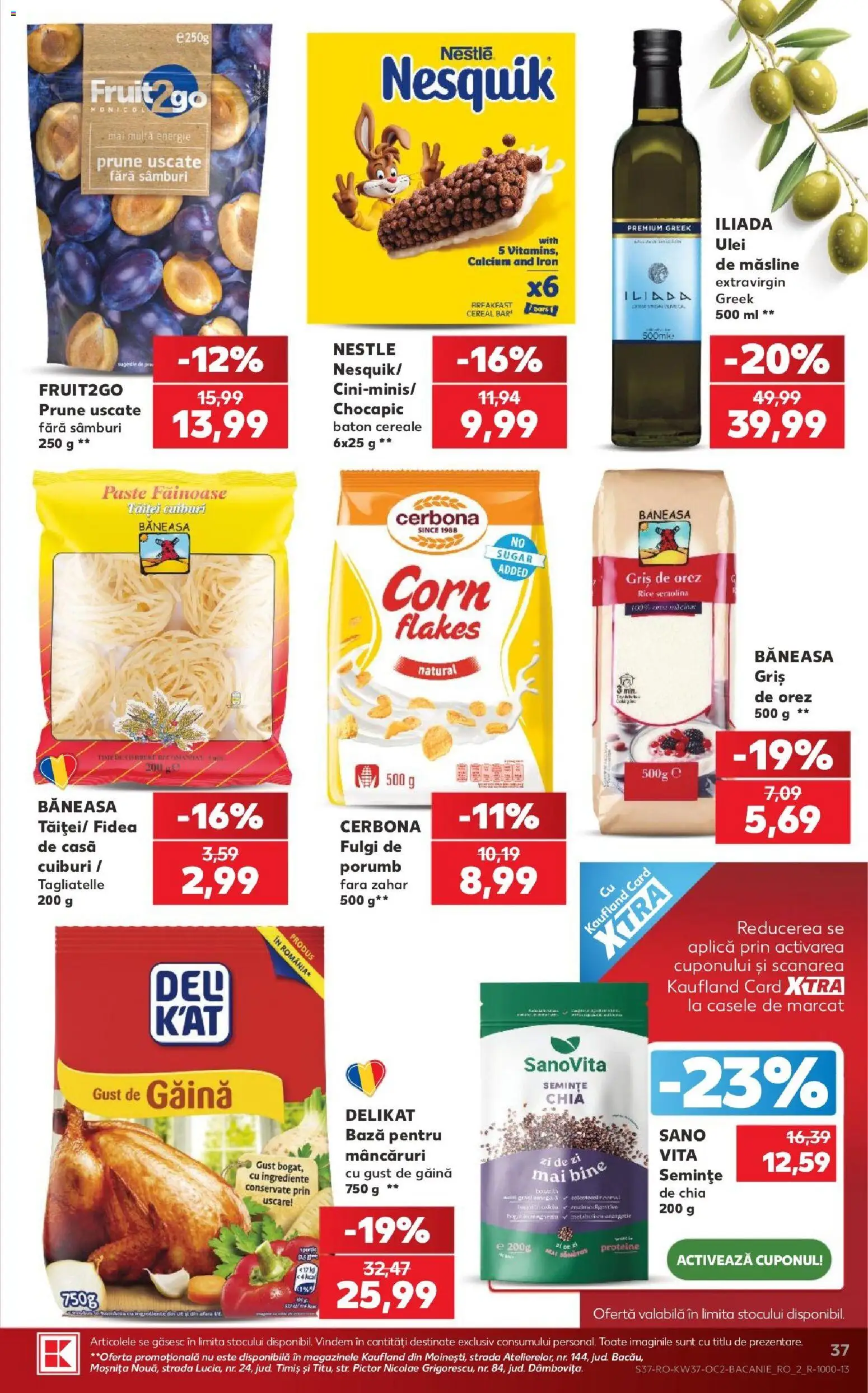 Kaufland RO akciós ujság - amely érvényes a következő dátumtól: 2026.09.09. | Oldal: 37 | Termékek: Chocapic, Nestlé, Tagliatelle, Nesquik