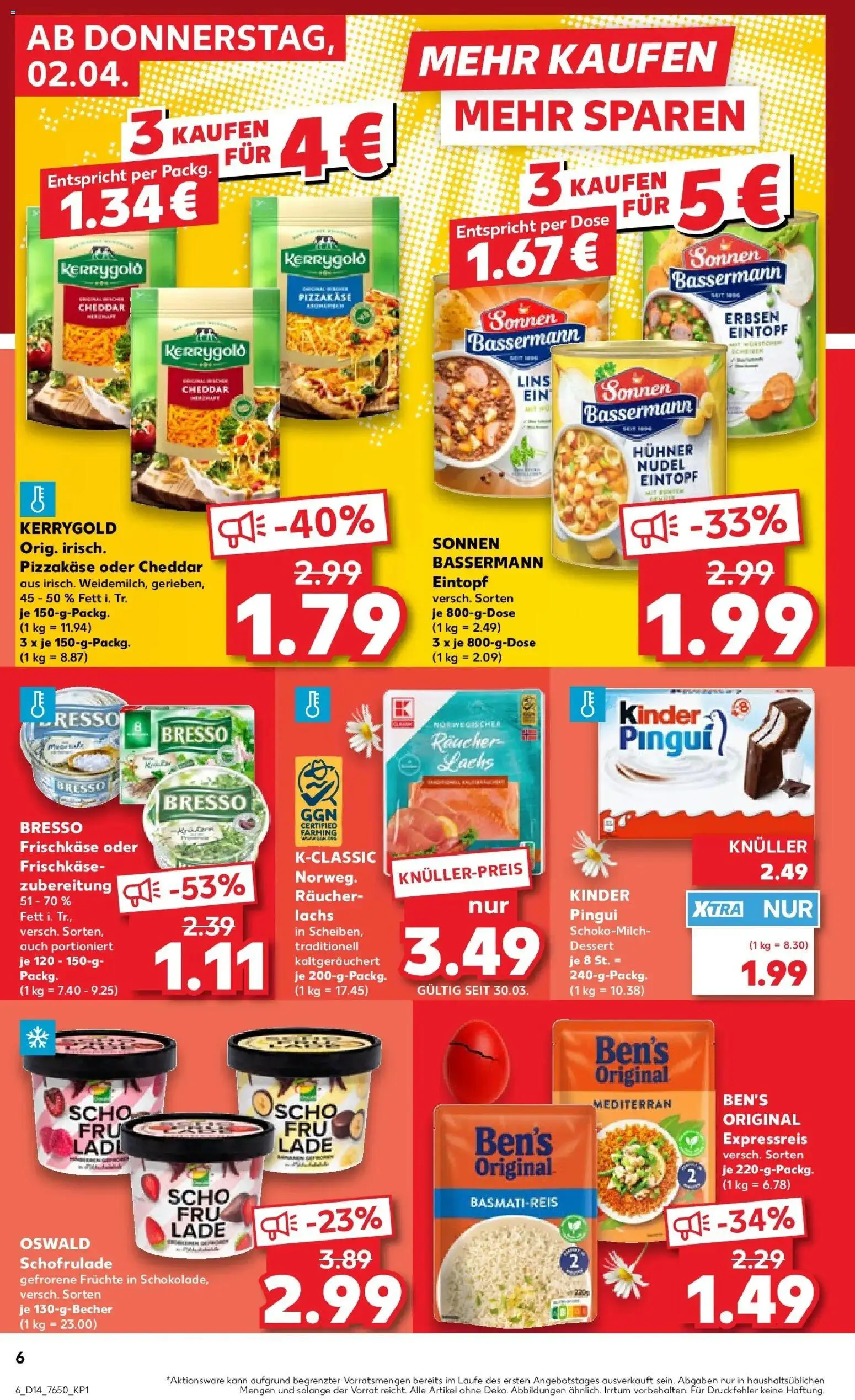 Kaufland Prospekt Überlingen	 – gültig ab 30.03.2026 | Seite: 20 | Produkte: Basmatireis, Bresso, Lachs, Räucherlachs
