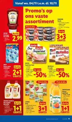 HERTA Superieur ham, 3 sneden per pack - Voorbeeld van een folder van Lidl, geldig van 02/11/2026 | Pagina: 15 | Producten: Ham, Tropicana, Groenten, Tomaat