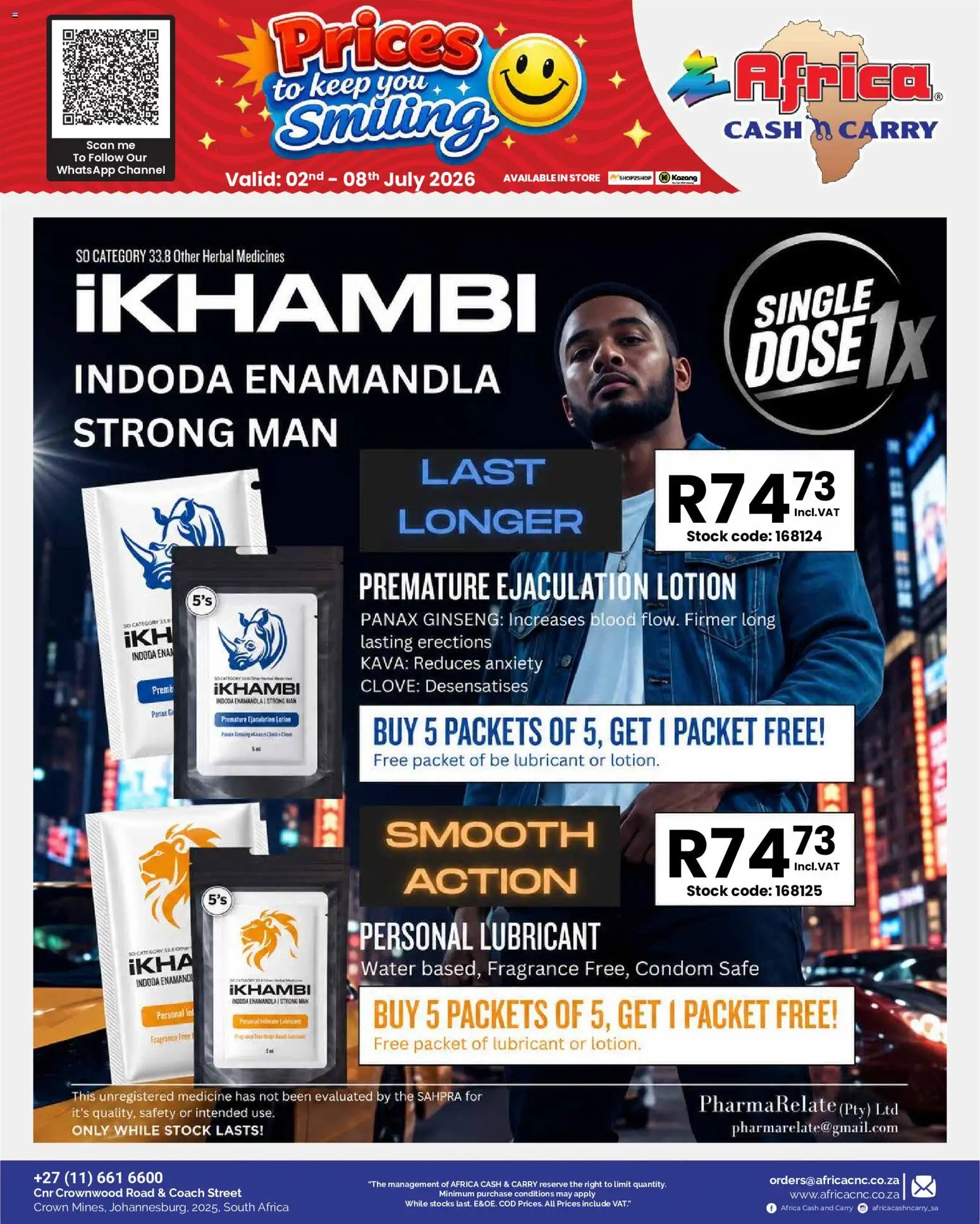 New Africa Cash & Carry catalogue – valid from 02/07/2026 | Page: 20 | Products: Fragrance, Stock, Water, Lotion