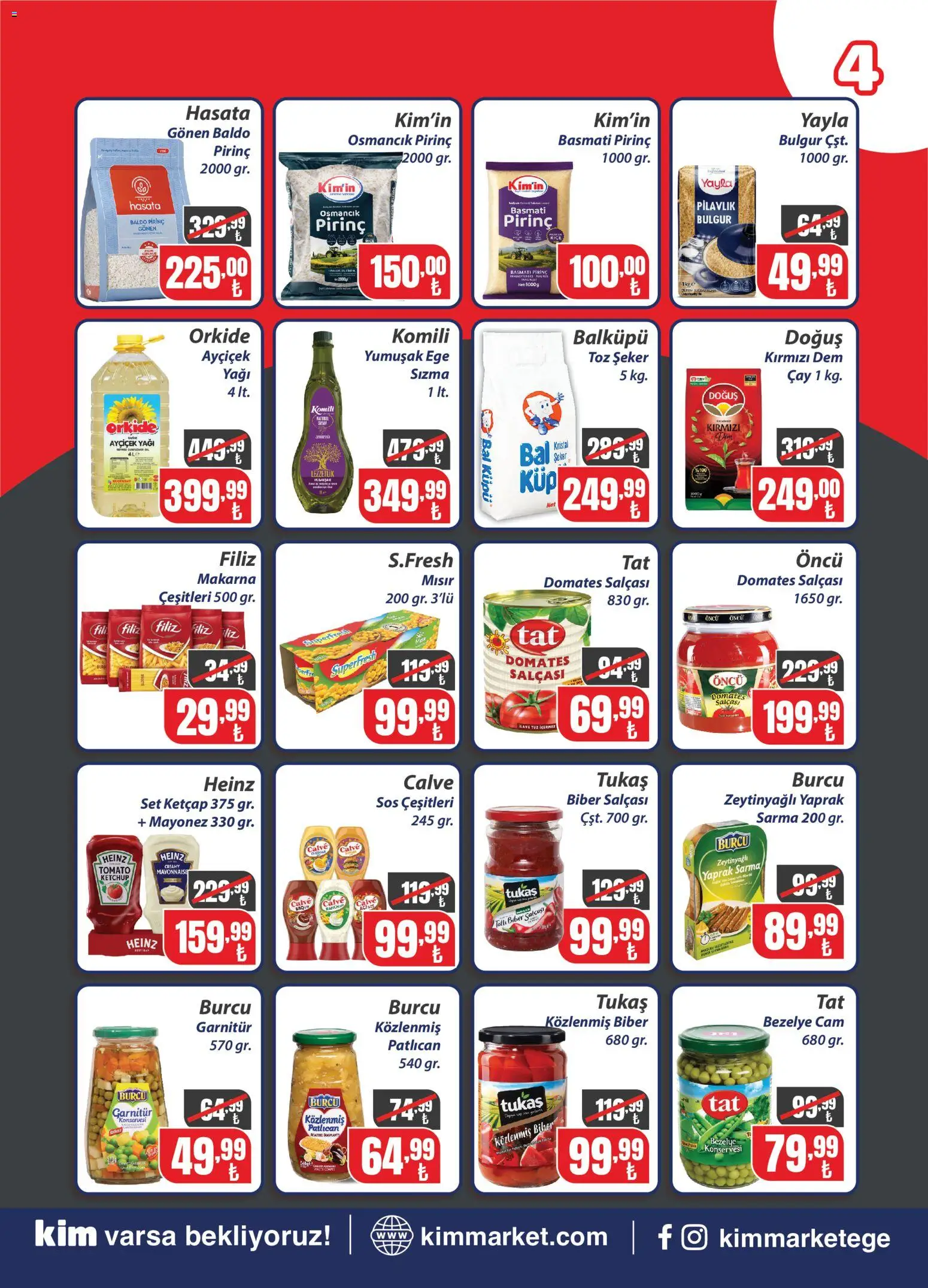 Kim Market Katalog - 07 Ağustos 2026 tarihinden itibaren geçerlidir | Sayfa: 4 | Ürünler: Makarna, Ketçap, Mayonez, Tuz