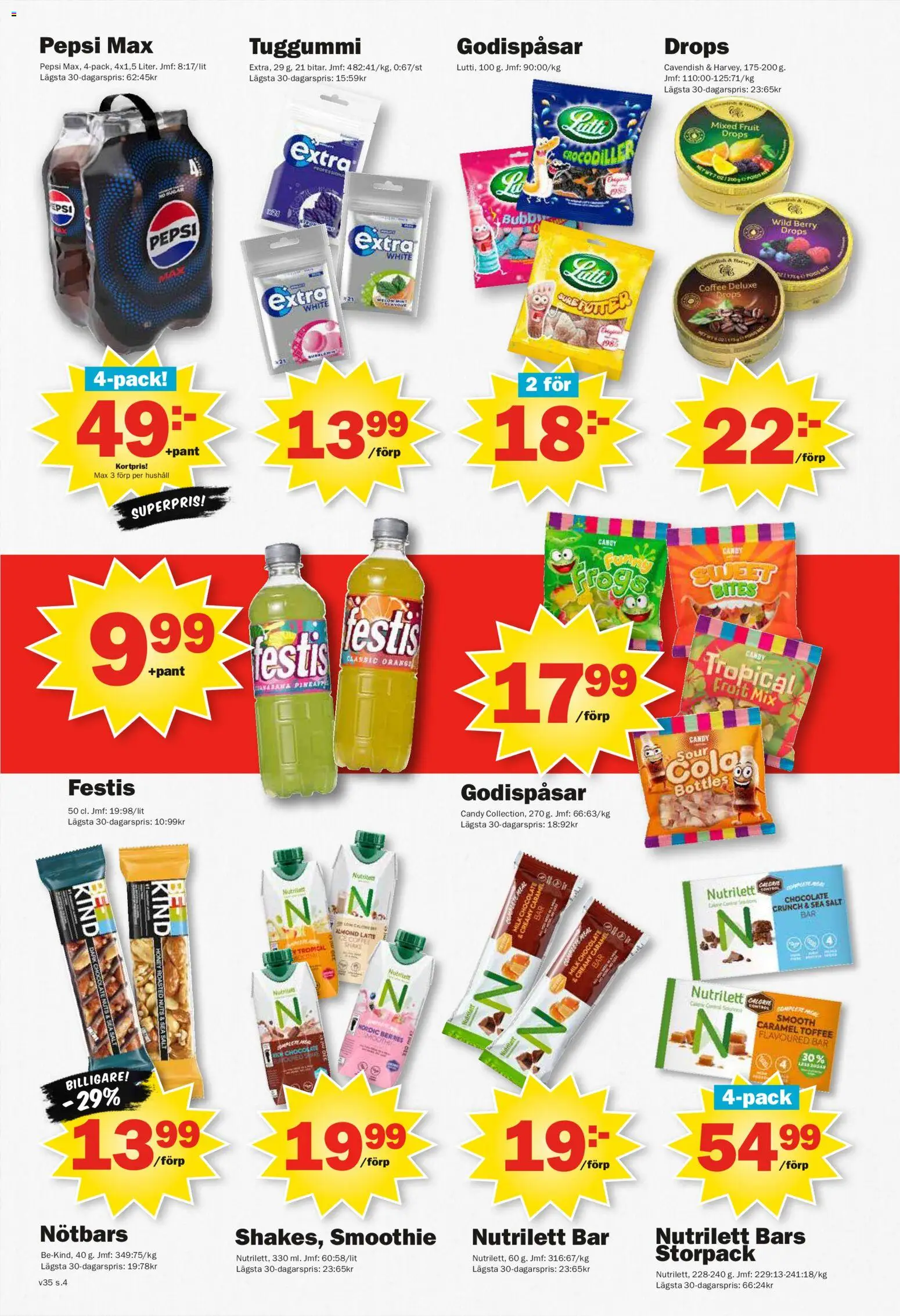 Pekås reklamblad aktuell från 24/08/2026 | Sida: 4 | Produkter: Salt, Pepsi Max, Pepsi, Tuggummi