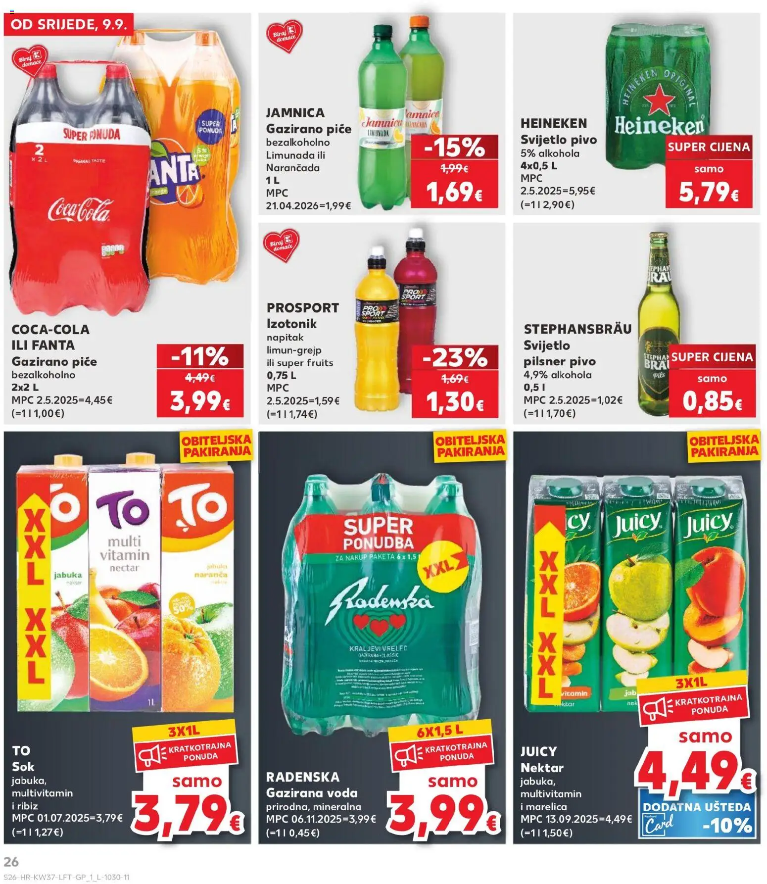 Kaufland katalog | vrijedi od 09.09.2026 | Stranica: 26 | Proizvodi: Svijetlo pivo, Radenska, Pivo, Gazirana voda