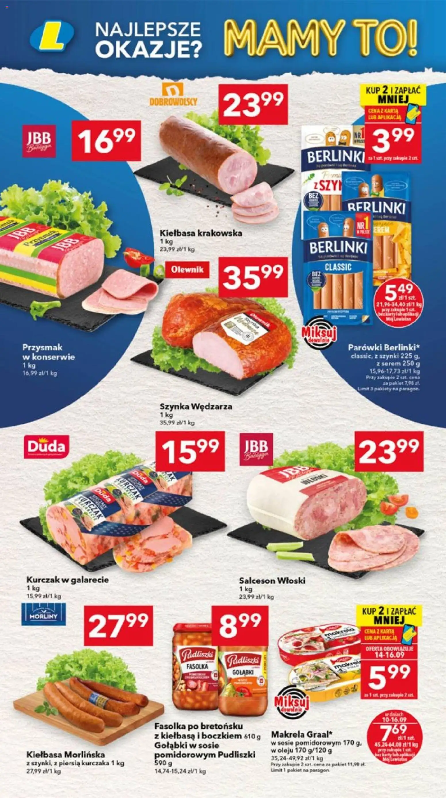 Lewiatan gazetka - Lublin od 10.09.2026 | Strona: 2 | Produkty: Karta, Gołąbki, Serem, Parówki
