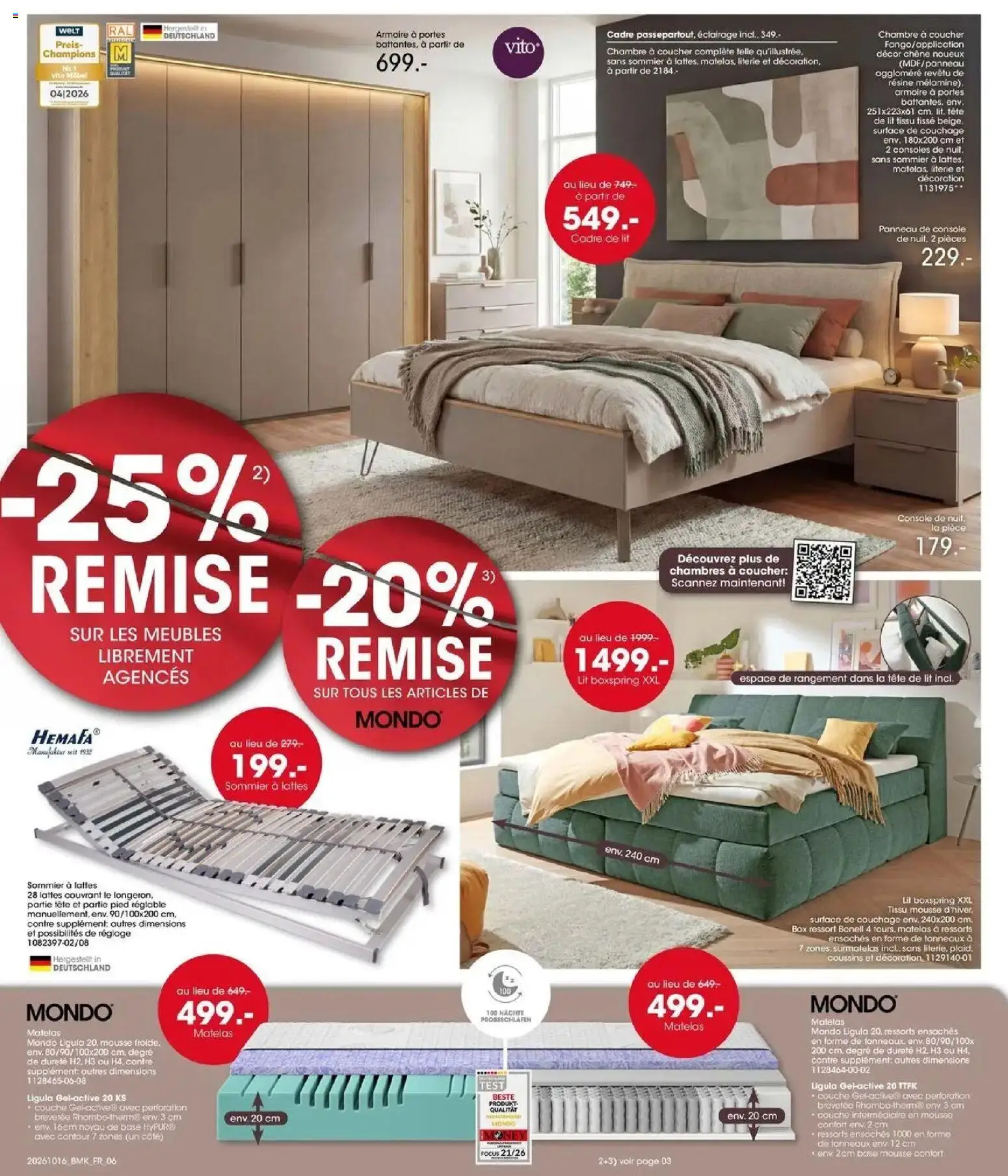 {H1} | Page: 6 | Produits: Mousse, Matelas, Sommier, Éclairage