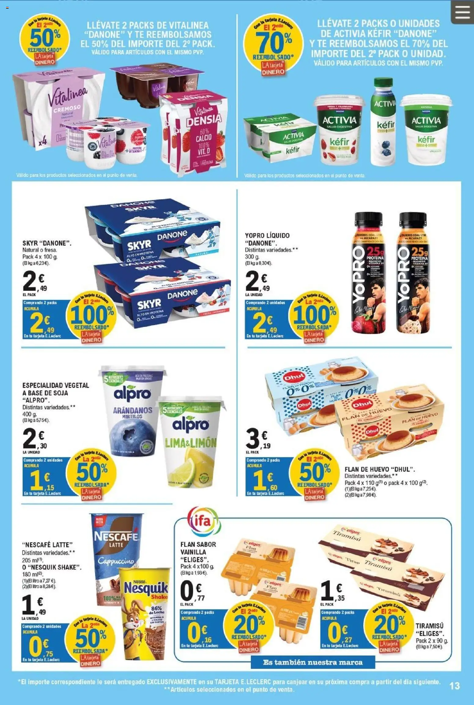 E.Leclerc Miranda de Ebro │ válido desde el 01/07/2026 | Página: 13 | Productos: Παγκάκι, Lima, Leche, Té