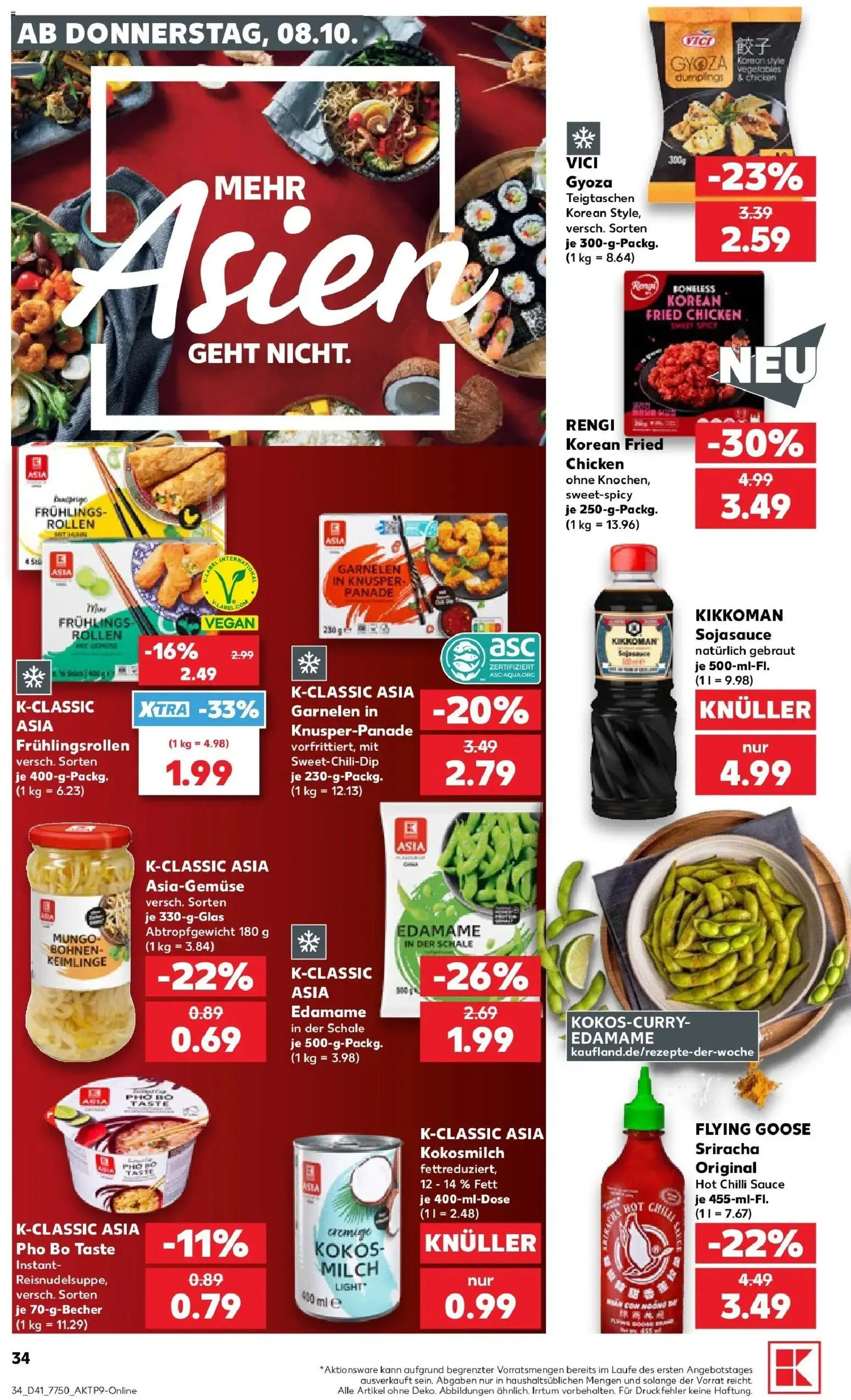 Prospekt Kaufland ab 05.10.2026 » Angebote Online zum Blättern | Seite: 44 | Produkte: Milch, Garnelen, Kokosmilch