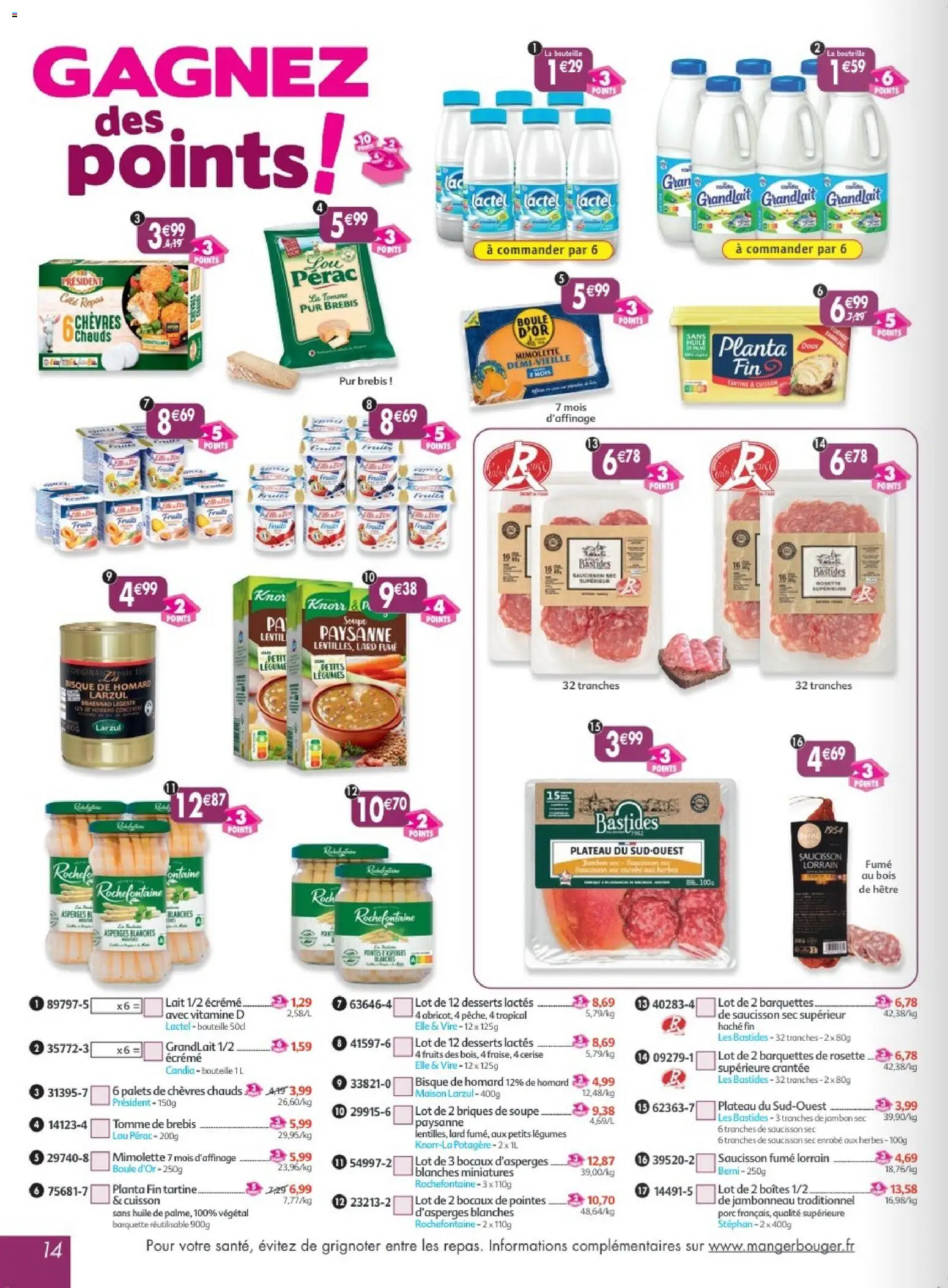 {H1} | Page: 14 | Produits: Saucisson, Saucisson sec, Briques, Lard