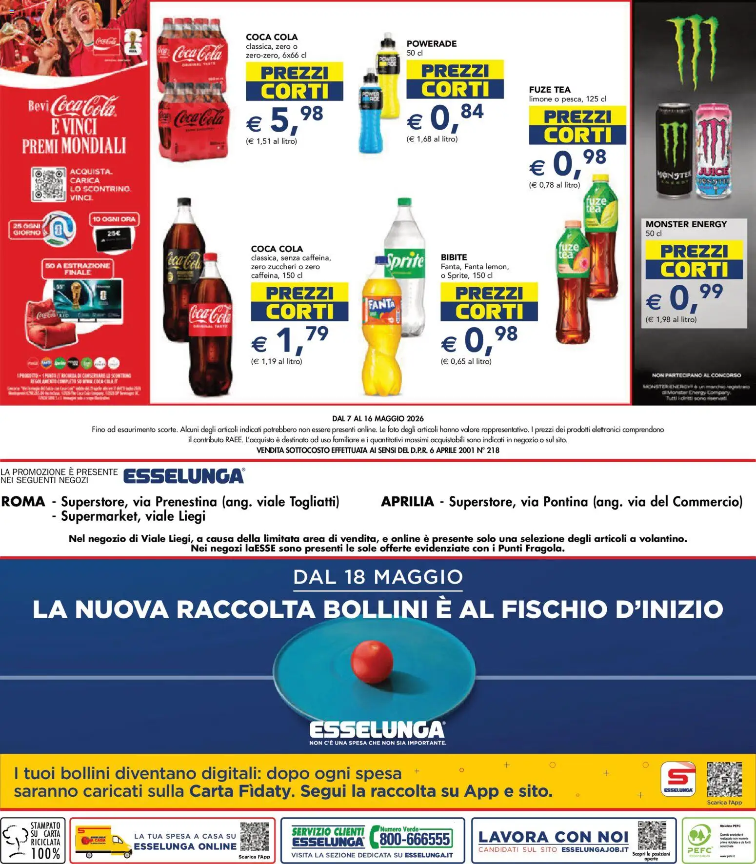 Volantino Esselunga S del 07.05.2026 | Pagina: 25 | Prodotti: Limone, Bibite, Fanta, Coca Cola