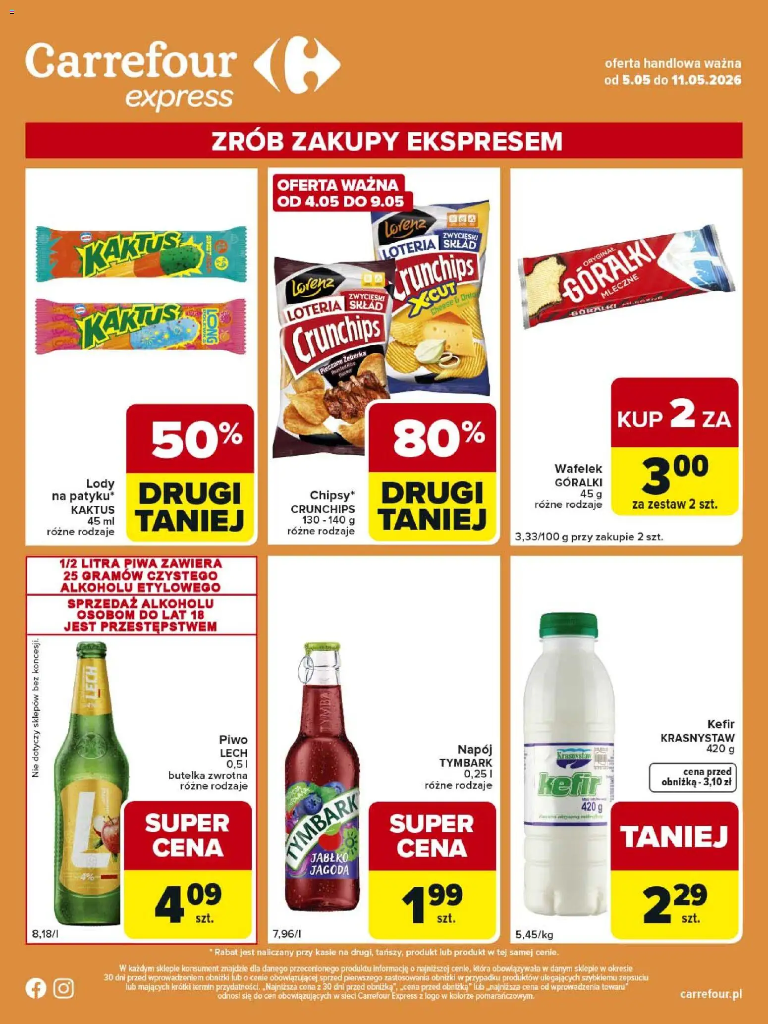 Carrefour gazetka - Express II od 05.05.2026 | Strona: 2 | Produkty: Kefir, Piwo, Lody