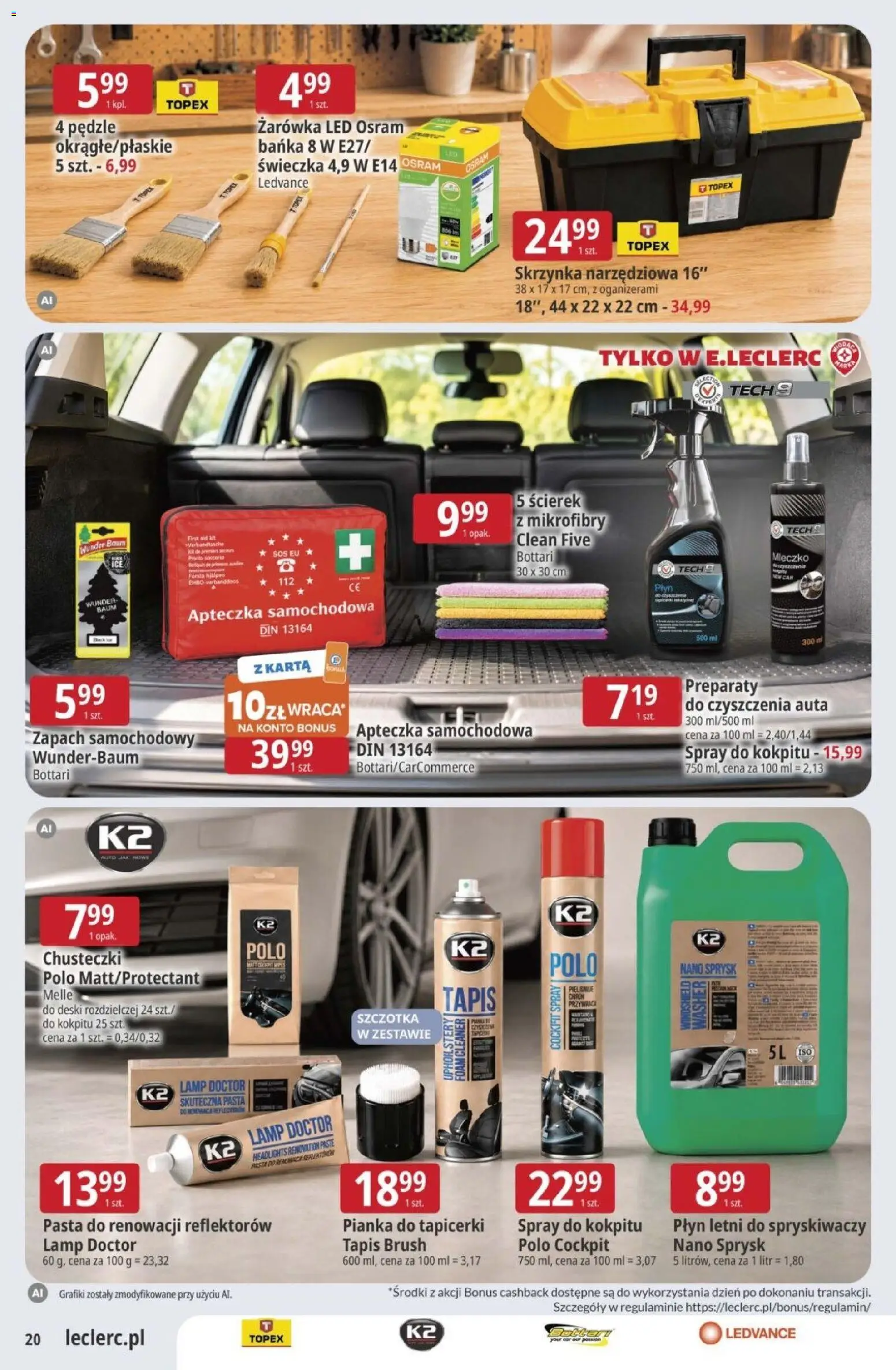 E.Leclerc gazetka od 25.08.2026 | Strona: 20 | Produkty: Karta, Cleaner, Pasta, Sos