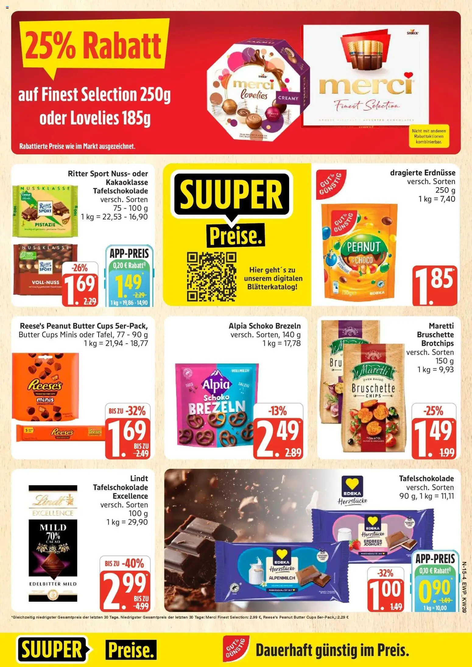 Edeka Prospekt Rostock (ab 21.09.2026) » Angebote Online | Seite: 15 | Produkte: Merci, Erdnüsse, Ritter sport, Chips
