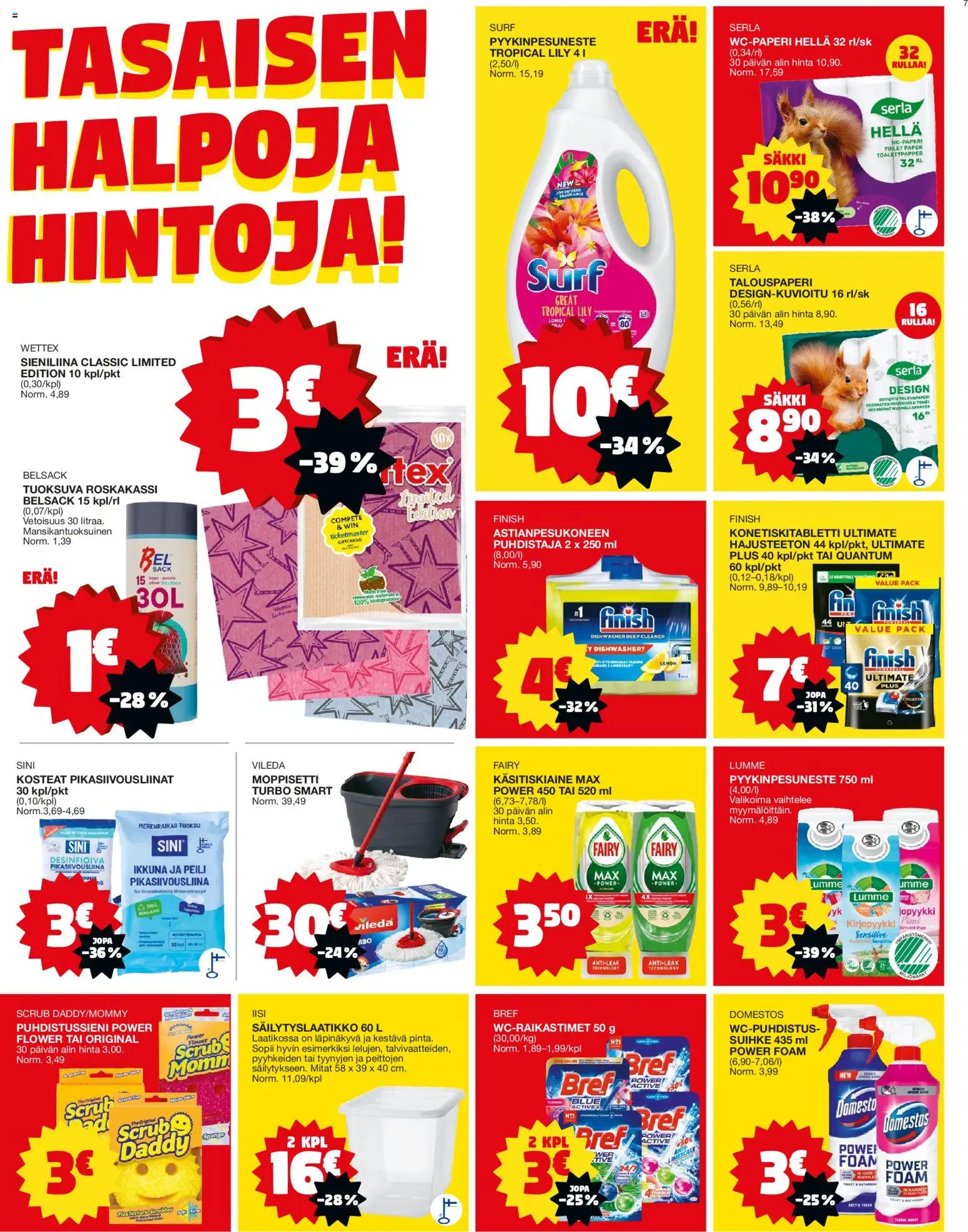 Tokmanni tarjoukset – voimassa 01.06.2026 alkaen | Sivu: 7 | Tuotteet: Hella, Tuoksu, Wc-paperi, Peili