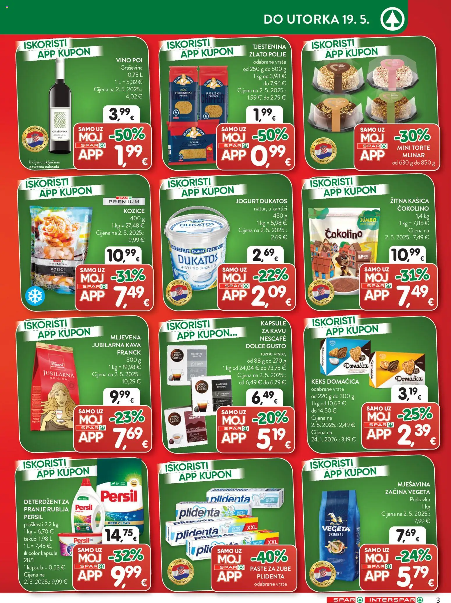 Spar katalog | vrijedi od 13.05.2026 | Stranica: 3 | Proizvodi: Podravka, Vino, Kozice, Persil