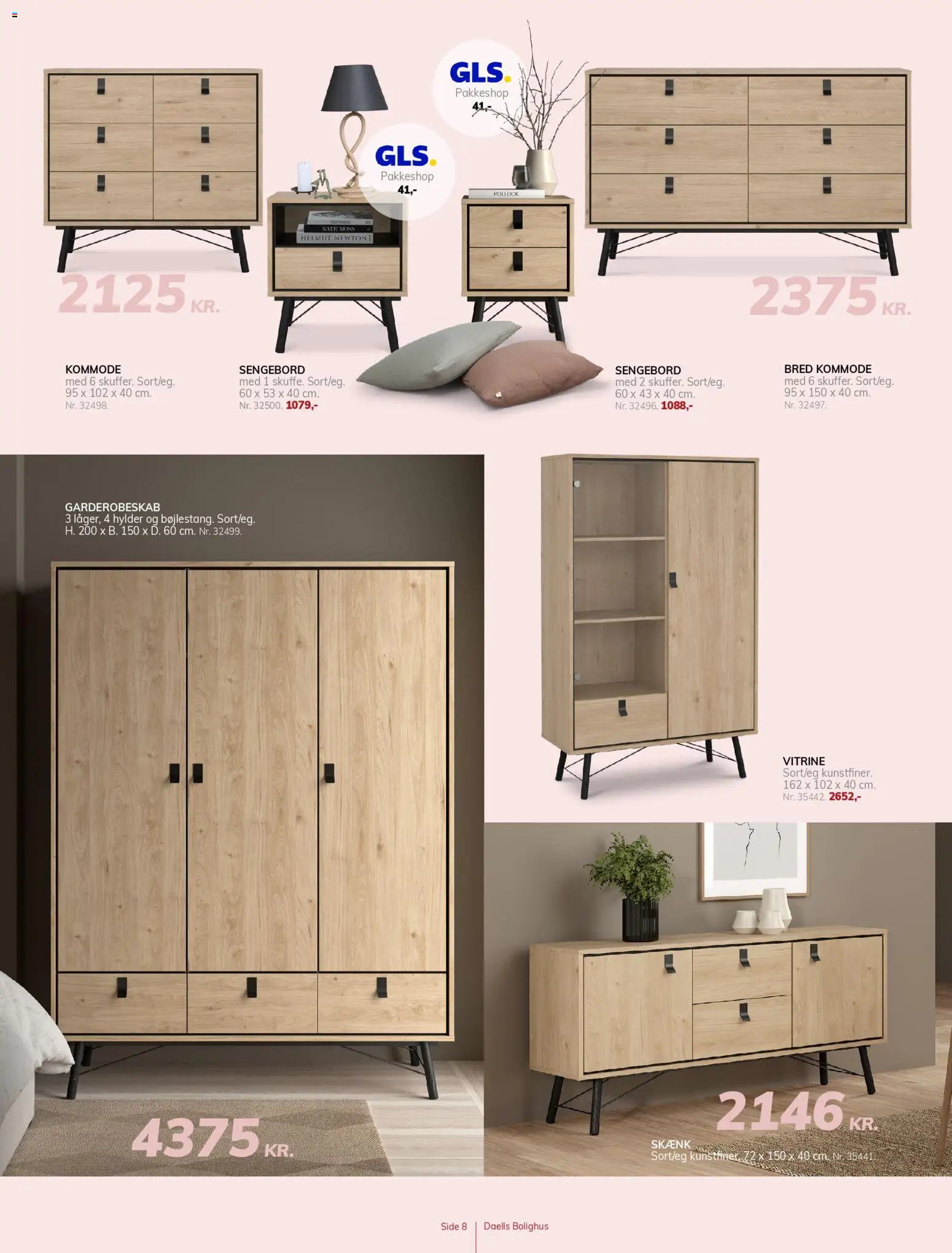 Daells Bolighus tilbudsavis – gyldig fra 11/02/2026 | Side: 8 | Produkter: Kommode, Sengebord, Skænk, Vitrine