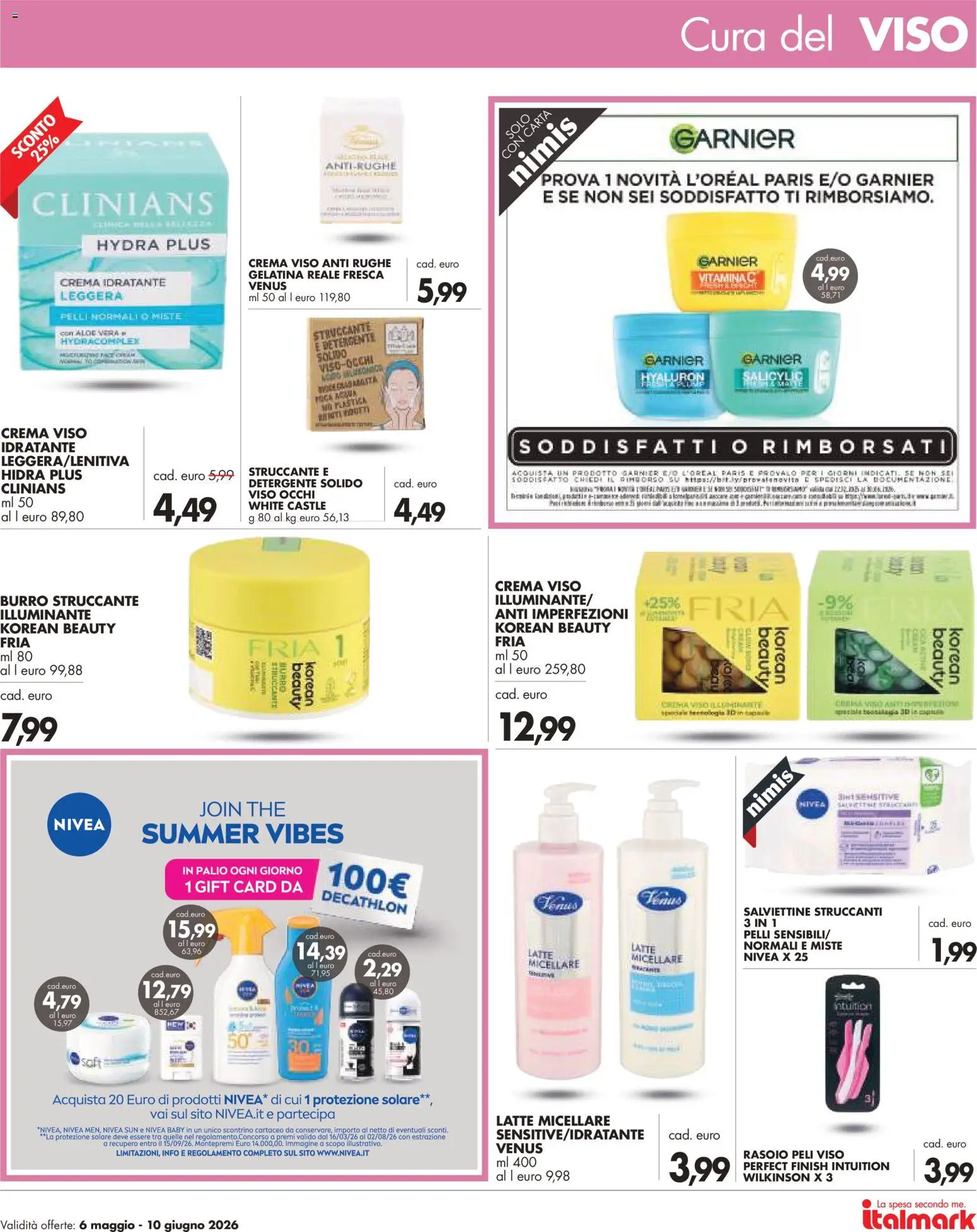 Volantino Italmark del 06.05.2026 | Pagina: 3 | Prodotti: Illuminante, Rasoio, Crema viso, Latte