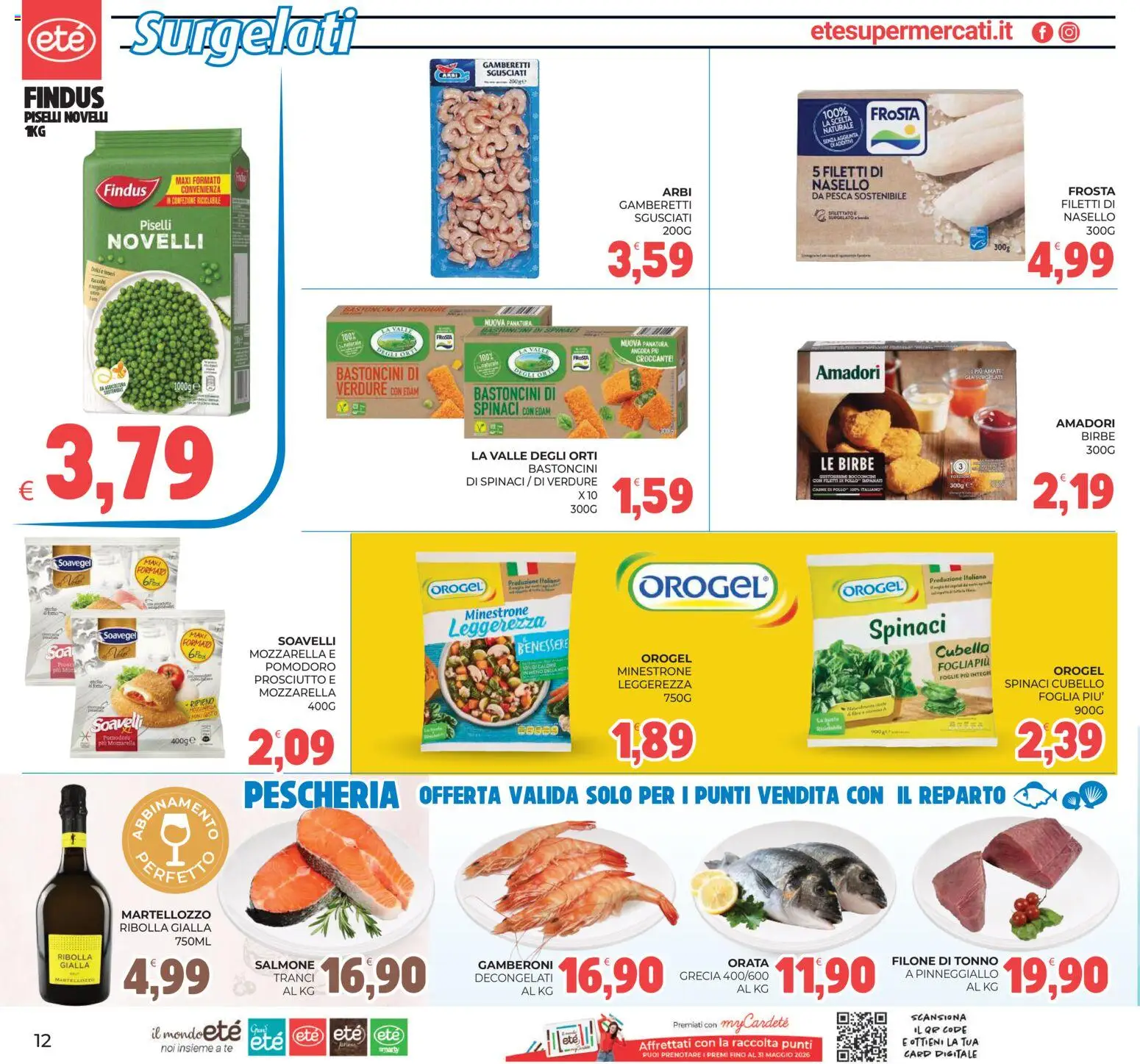 Volantino Eté del 12.05.2026 | Pagina: 12 | Prodotti: Verdure, Orata, Pesca, Nasello