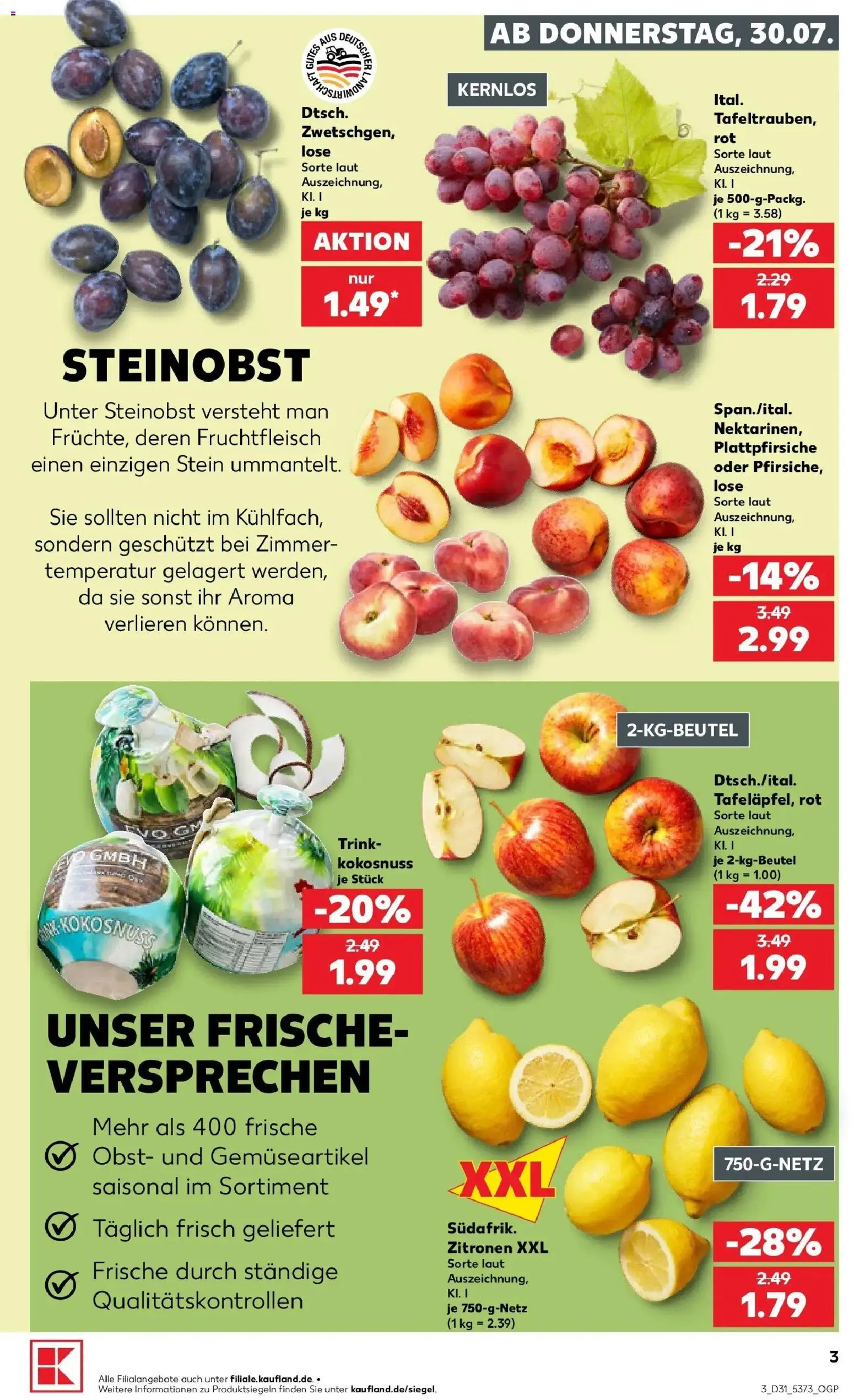 Kaufland Prospekt Bad Oldesloe – gültig ab 30.07.2026 | Seite: 3 | Produkte: Obst, Zitronen