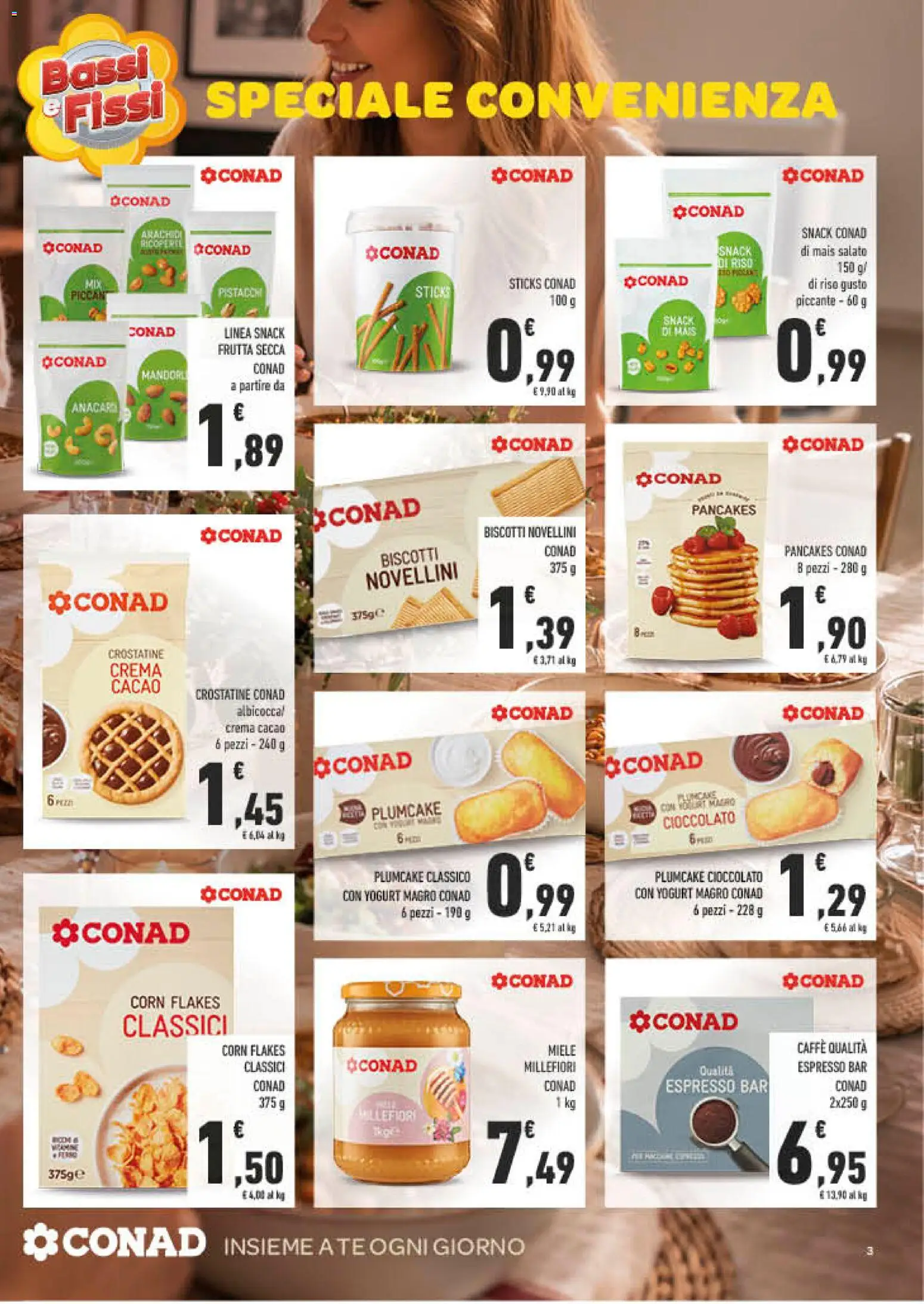 Volantino Conad del 28/10/2026 | Pagina: 3 | Prodotti: Crema, Yogurt, Mais, Pistacchi