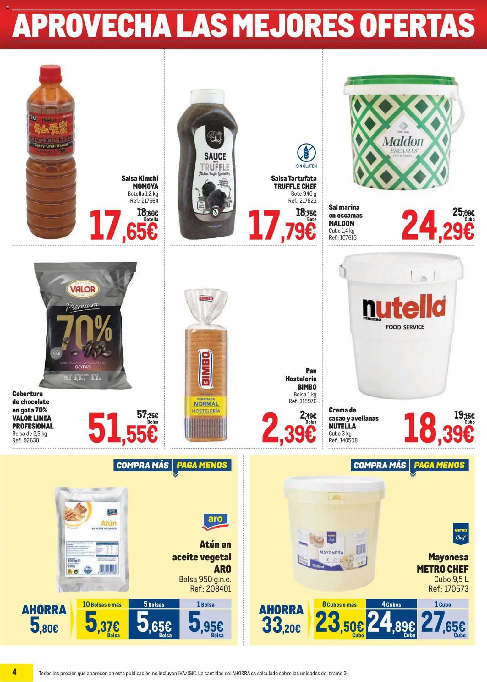 Makro Precios Canarias │ válido desde el 04.05.2026 | Página: 4 | Productos: Aceite, Chocolate, Οθόνη προβολής, Φρυγανιές σικάλεως