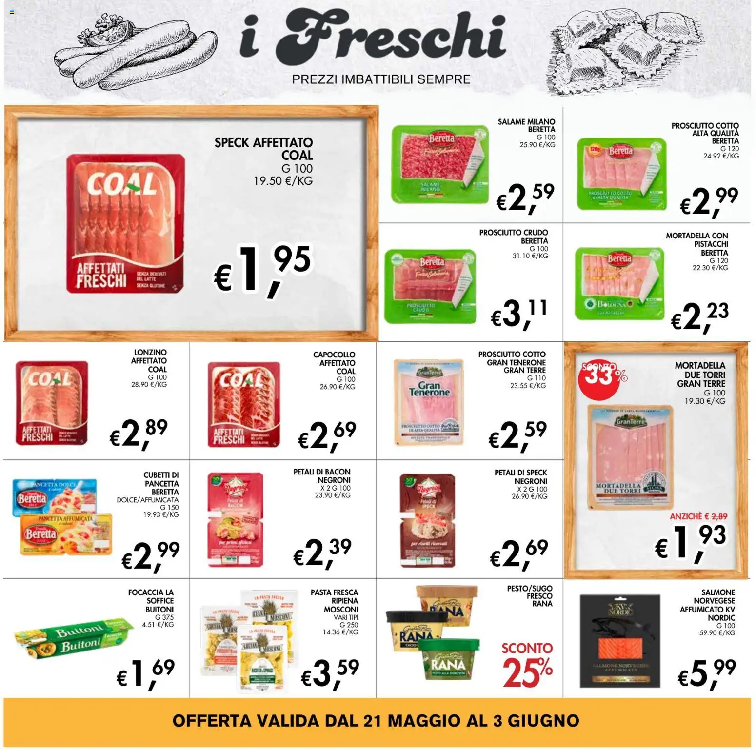 Volantino Coal del 21.05.2026 | Pagina: 12 | Prodotti: Pancetta, Latte, Pasta, Pistacchi