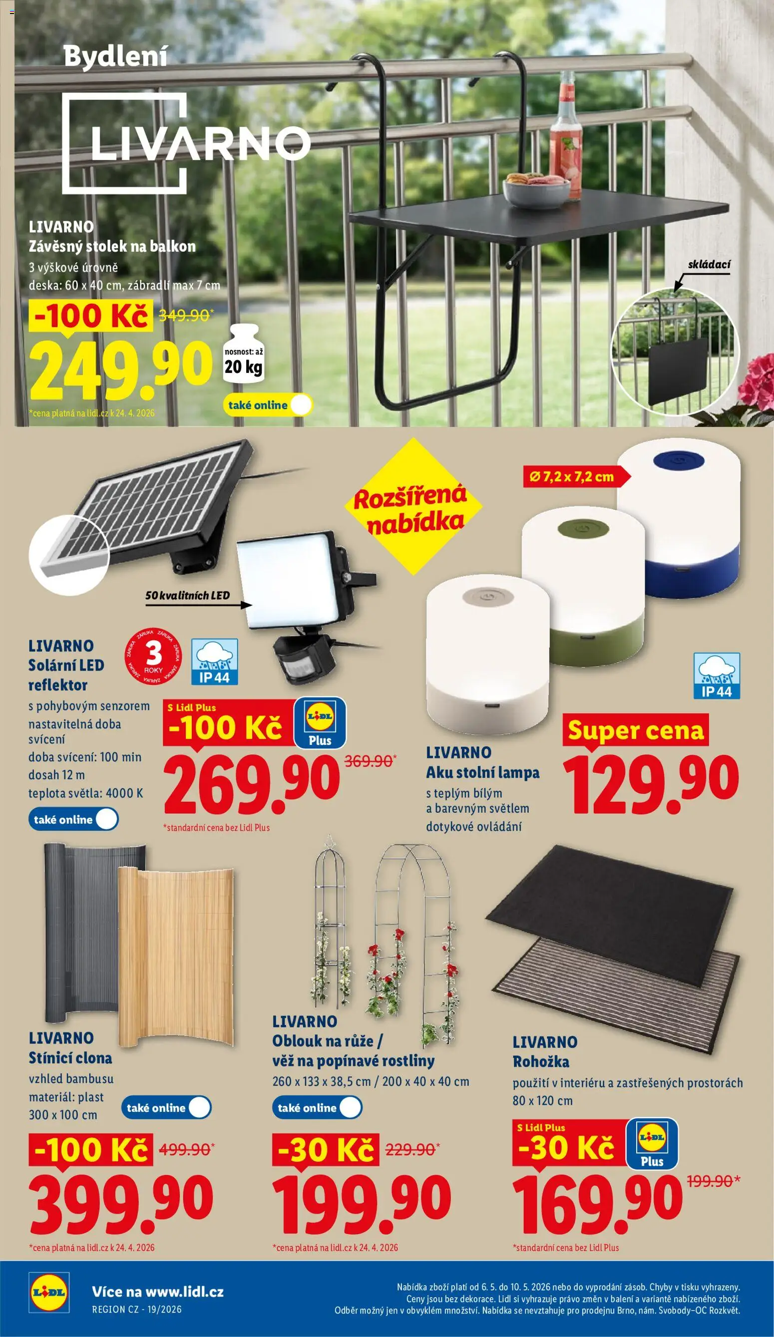 Lidl leták - Spotřební zboží od 04.05.2026 | Strana: 20 | Produkty: Zábradlí, Rostliny, LED reflektor, Lampa