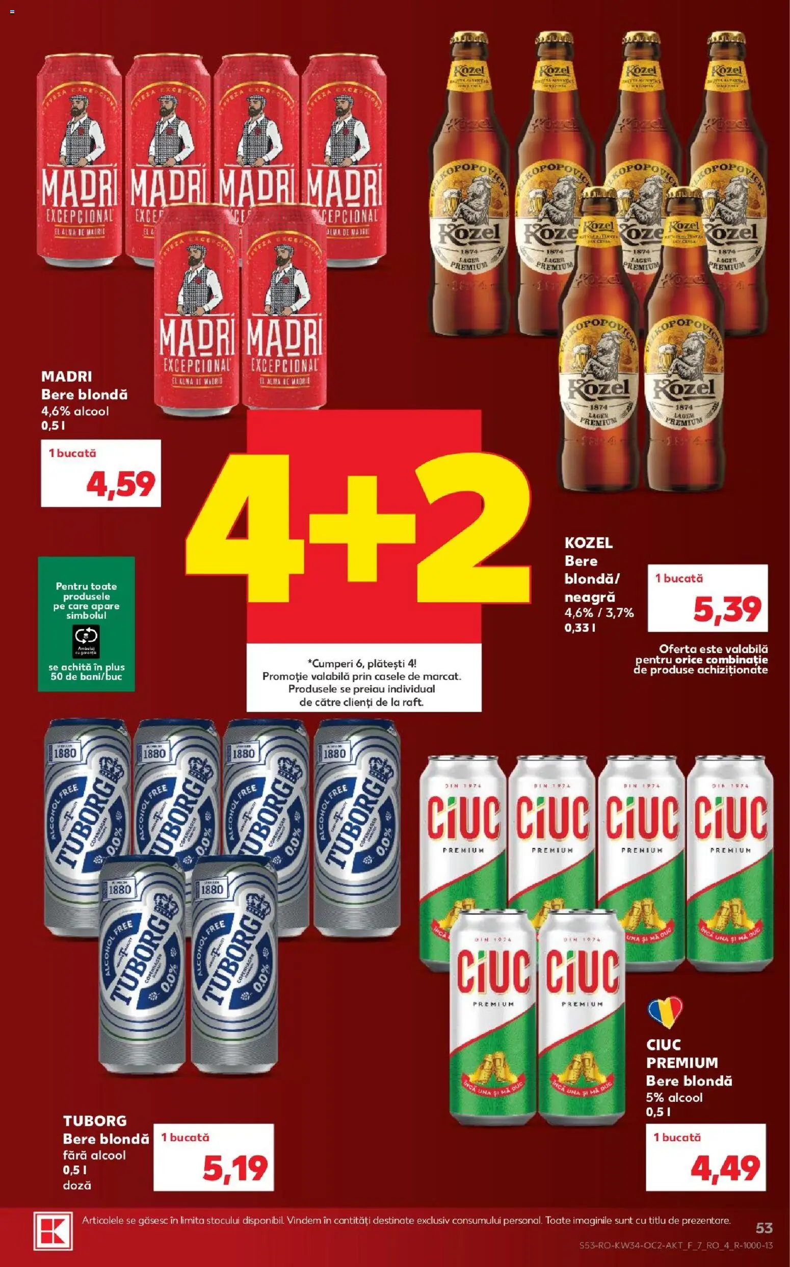 Noul catalog Kaufland – valabil de la 19.08.2026 | Pagină: 53 | Produse: Premium, Bere, Plus