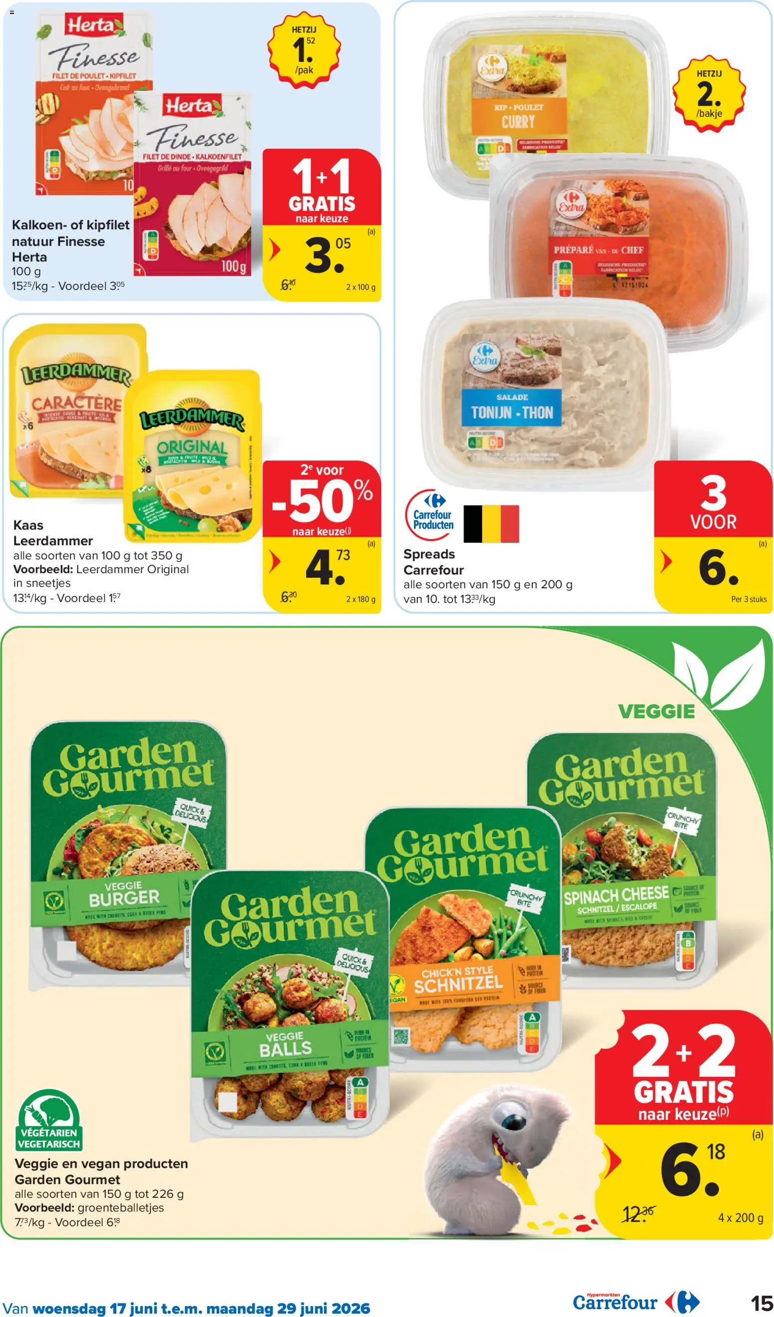 {H1} | Pagina: 15 | Producten: Schnitzel, Salade, Tonijn, Kaas