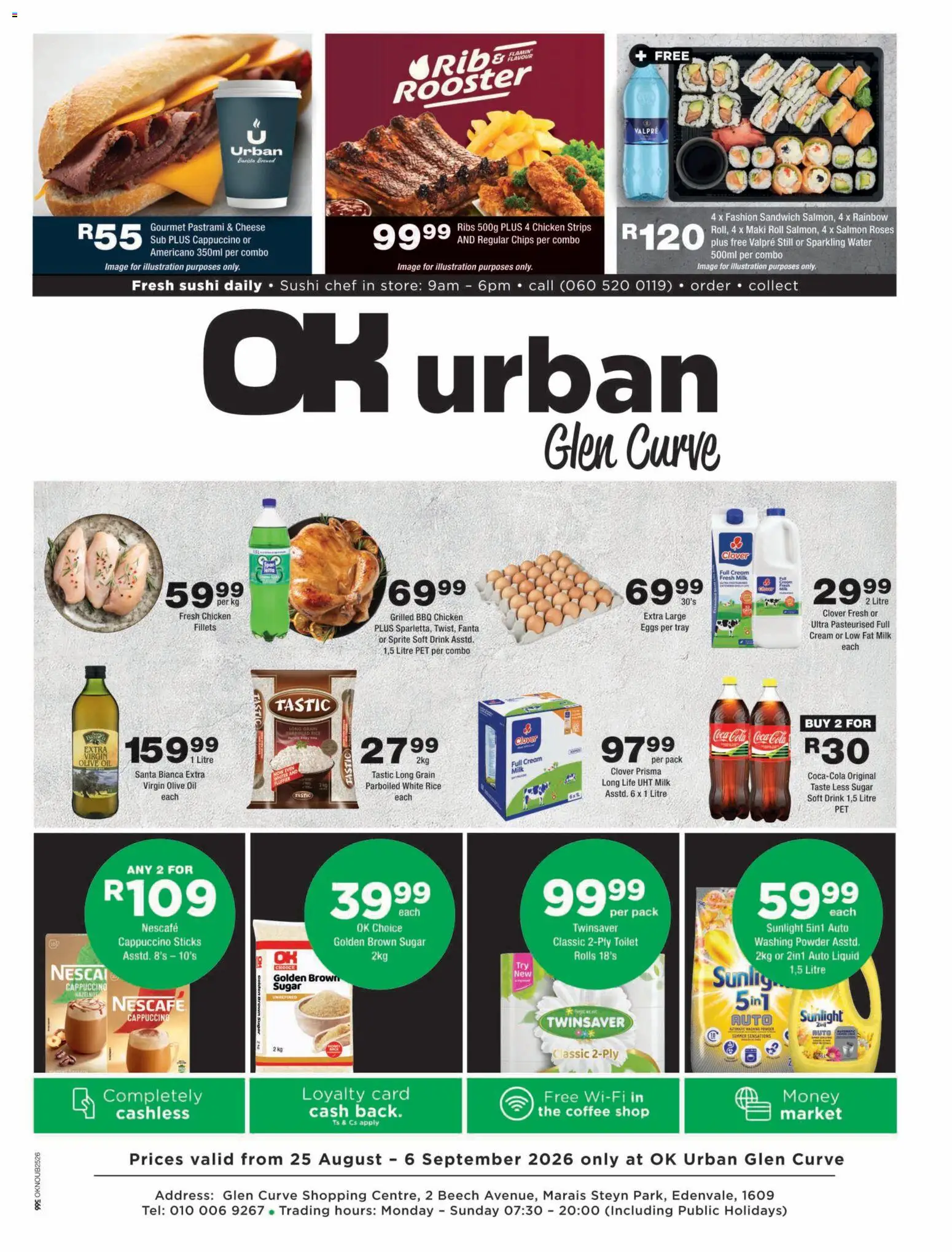 New OK Foods catalogue – valid from 25/08/2026 | Page: 1 | Products: Cheese, Eggs, Sprite, Cream