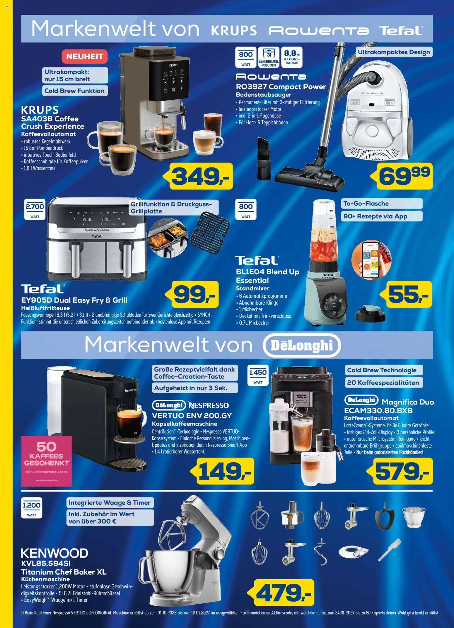 Euronics Prospekt – gültig ab 14.10.2026 | Seite: 4 | Produkte: Krups, Grill, Kaffeevollautomat, Heißluftfritteuse