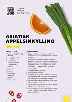 Forhåndsvisning av Bunnpris kundeavis middagsinspirasjon utviklet av gyldig fra 24/09/2026 | Side: 17 | Produkter: Visp, Olje, Riseddik, Ingefær