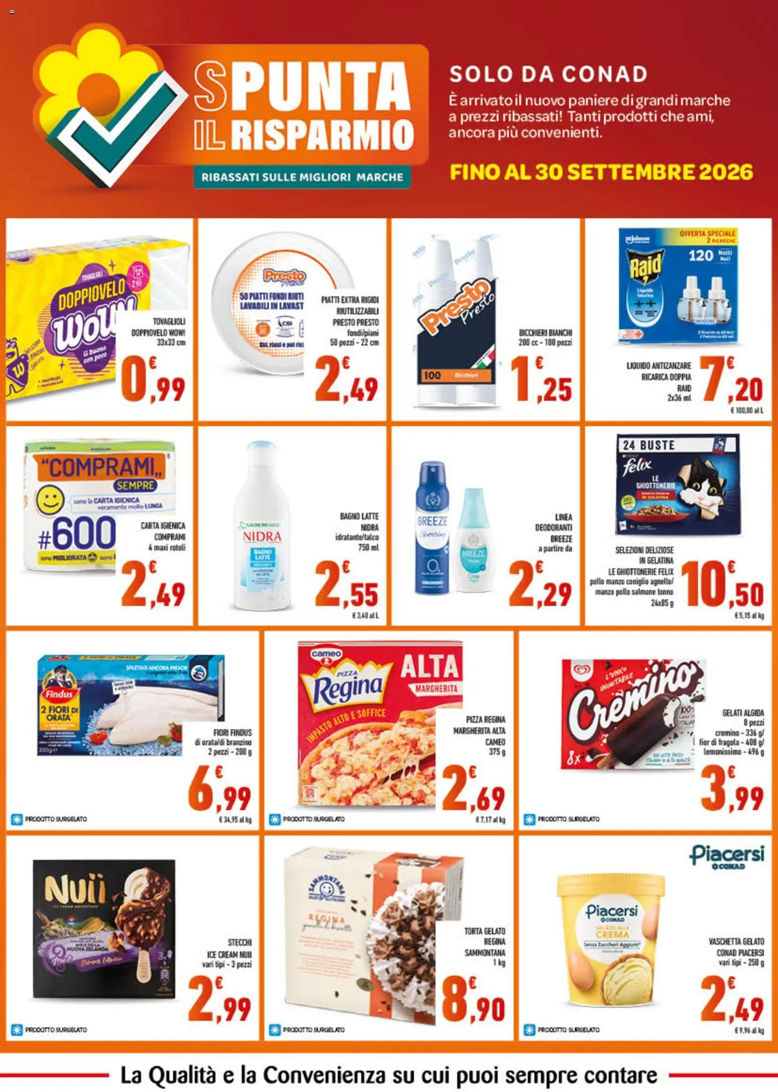 Volantino Conad del 01/08/2026 | Pagina: 7 | Prodotti: Latte, Lavastoviglie, Tonno, Torta