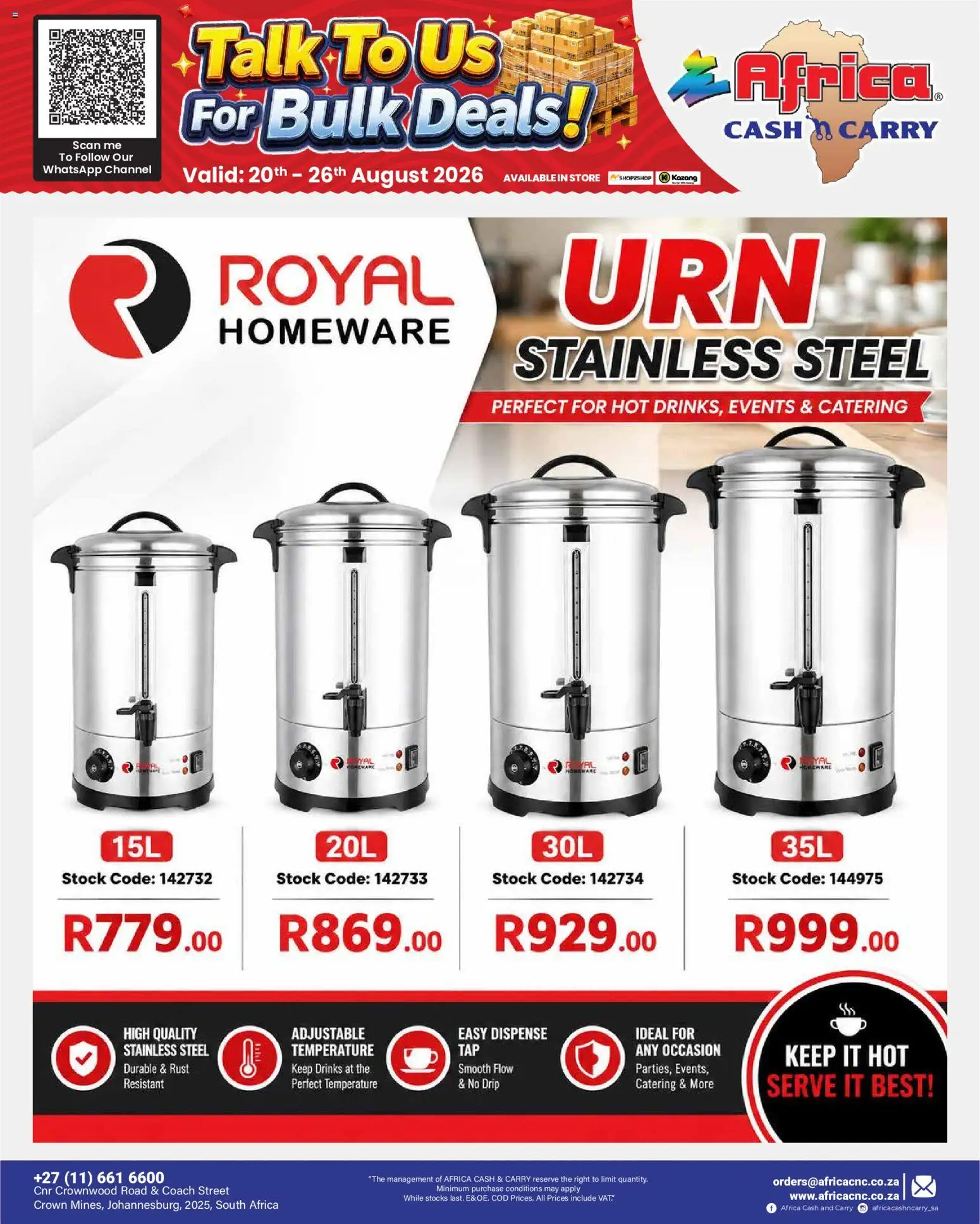 New Africa Cash & Carry catalogue – valid from 20/08/2026 | Page: 34 | Products: Stock