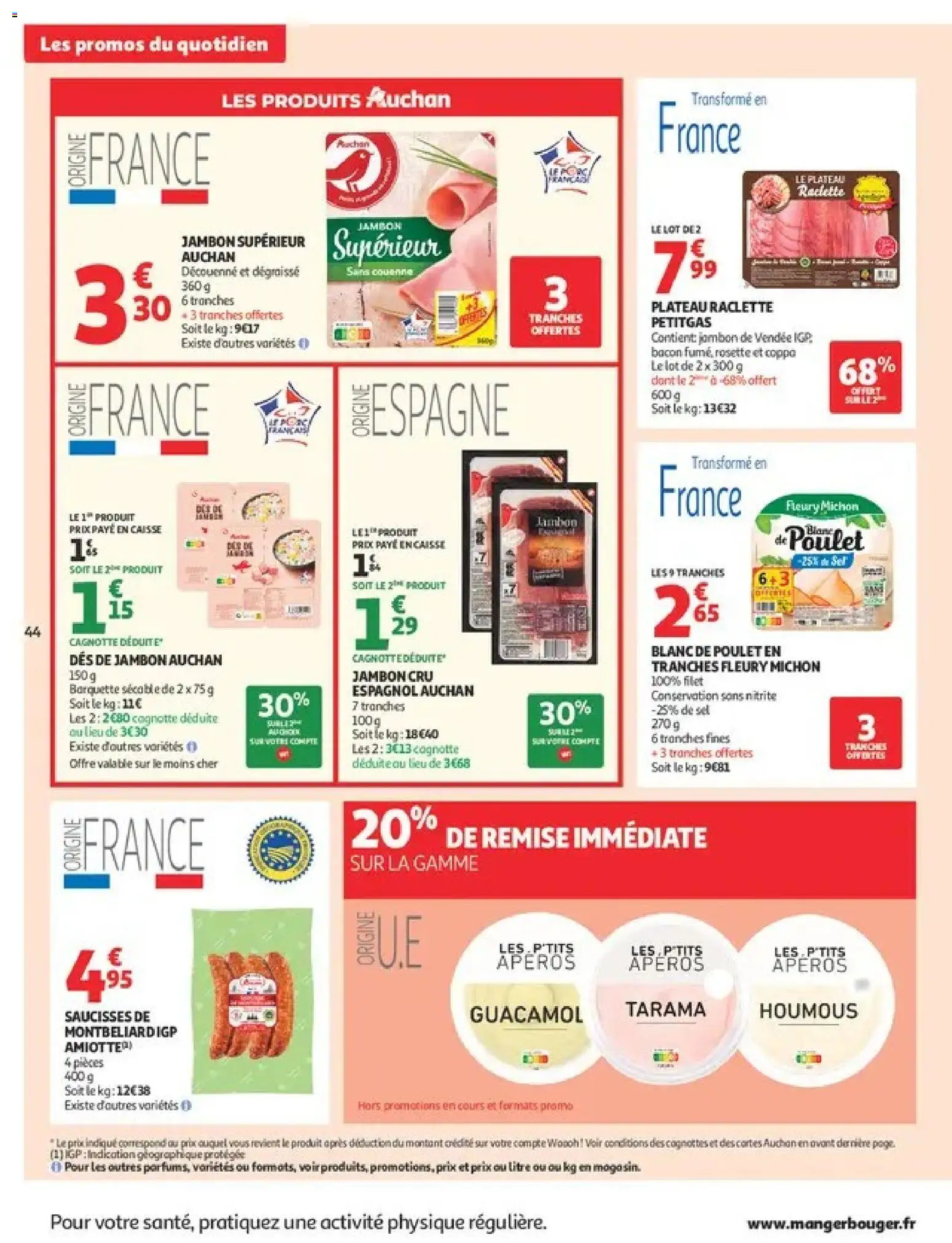 {H1} | Page: 44 | Produits: Poulet, Rosette, Tarama, Jambon