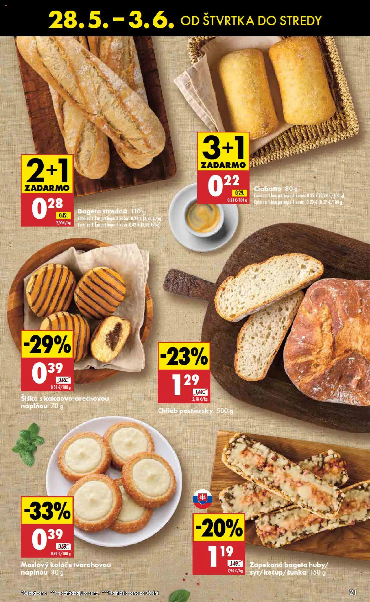 Nové Biedronka akcie – leták je platný od 28.05.2026 | Strana: 21 | Produkty: Chlieb, Koláč