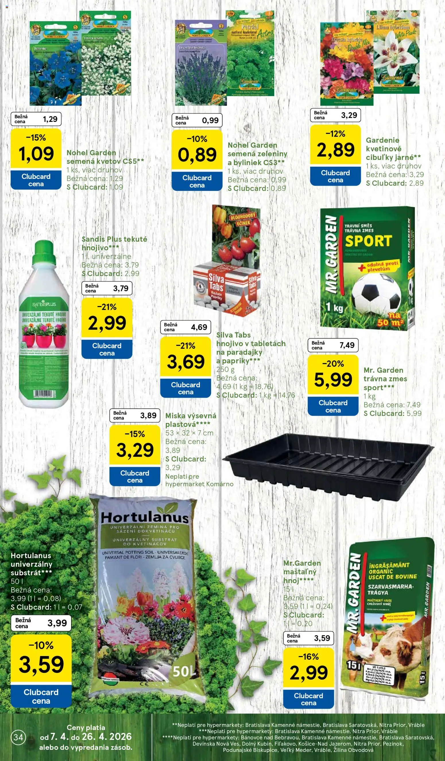Nové Tesco akcie – leták je platný od 08.04.2026 | Strana: 34 | Produkty: Paradajky, Substrát, Zemina