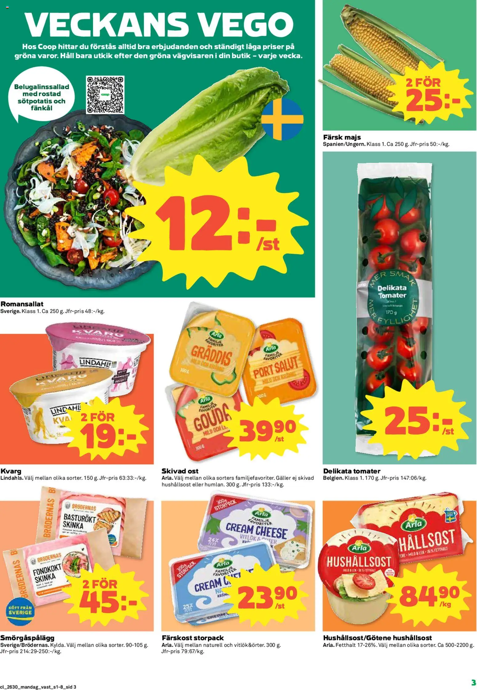 Coop reklamblad aktuell från 20/07/2026 | Sida: 3 | Produkter: Galler, Ost, Tomater, Fänkål