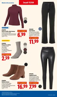 LIDL - Prévisualisation de Pull en maille côtelé femme, Du M au XL selon modèle. Ex. 65% polyester, 28% viscose (viscose de Lenzing) et 7% élasthanne (LYCRA®). L'unité au choix. valide à partir de 17/09/2026 | Page: 35
