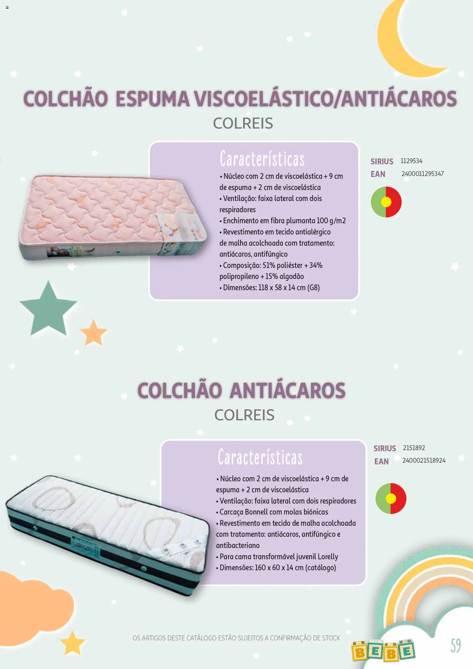 Auchan - Catálogo Puericultura │ válido de 13/01/2026 | Página: 59 | Produtos: Algodão, Cama, Colchão