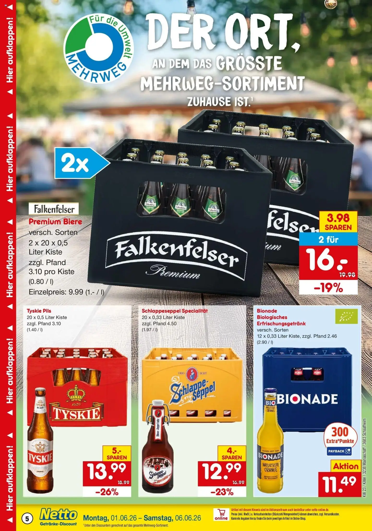 Netto Marken-Discount Prospekt Schaafheim – gültig ab 01.06.2026 | Seite: 5 | Produkte: Tyskie, Pils, Bionade