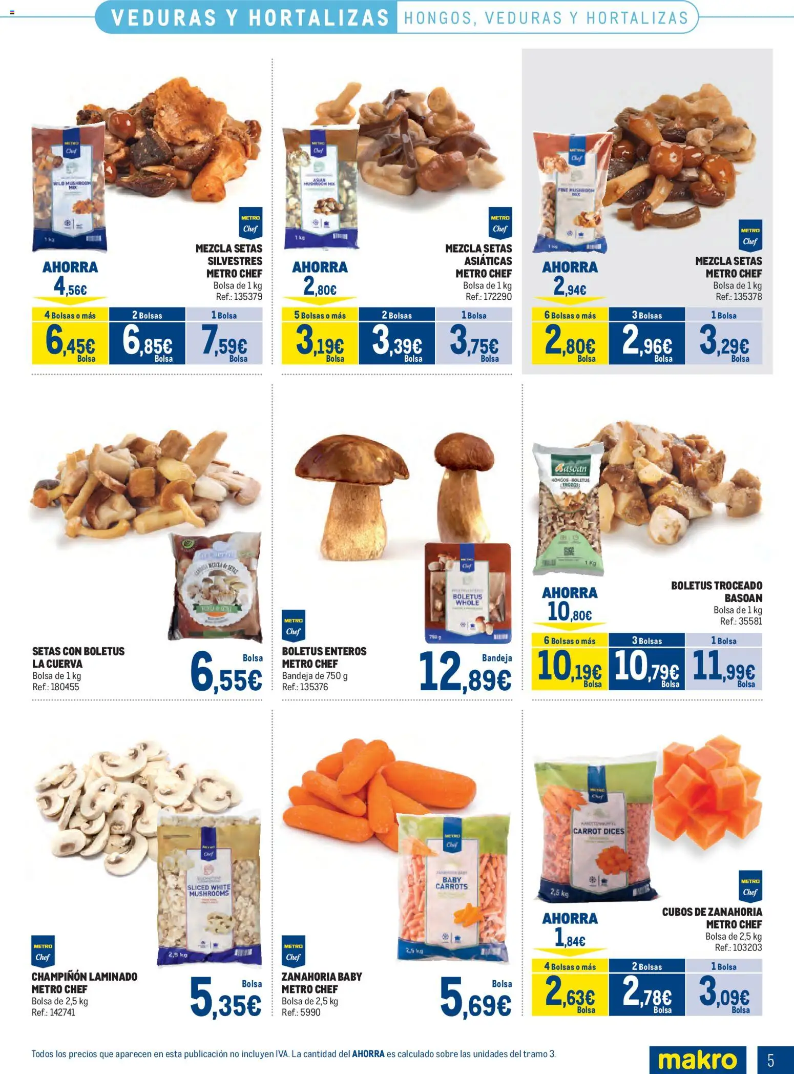 Makro Congelados Centro │ válido desde el 03/08/2026 | Página: 5 | Productos: Zanahoria, Bolsa, Bandeja