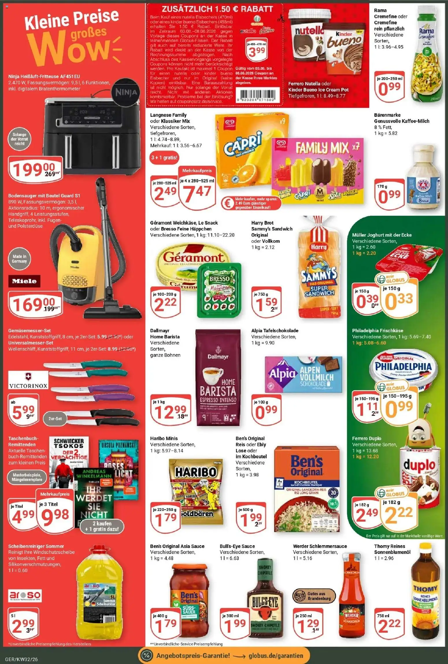 Globus Prospekt Gera (ab 03.08.2026) » Angebote online | Seite: 2 | Produkte: Geramont, Joghurt, Taschen, Nutella