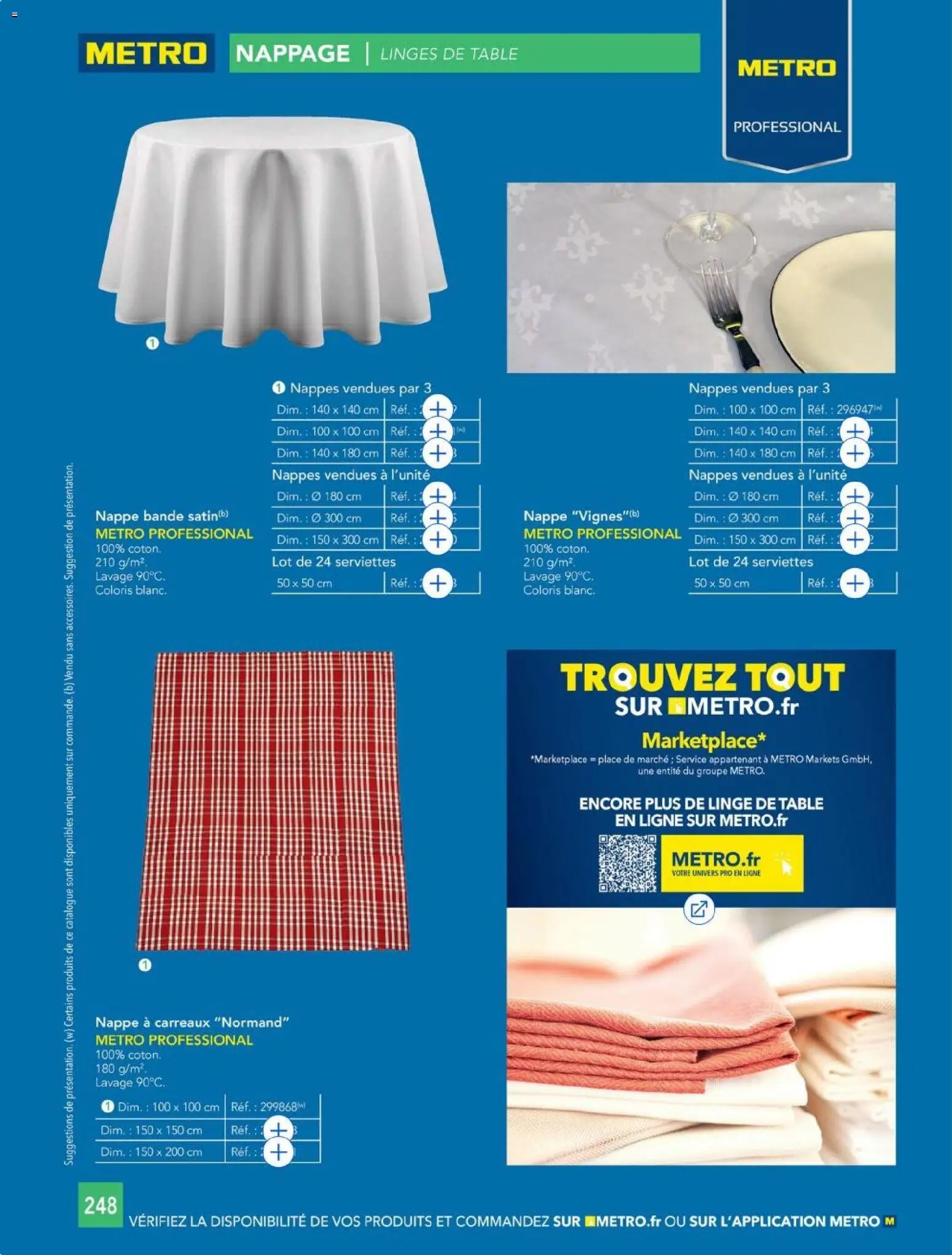 {H1} | Page: 248 | Produits: Coton, Table, Nappe, Serviettes
