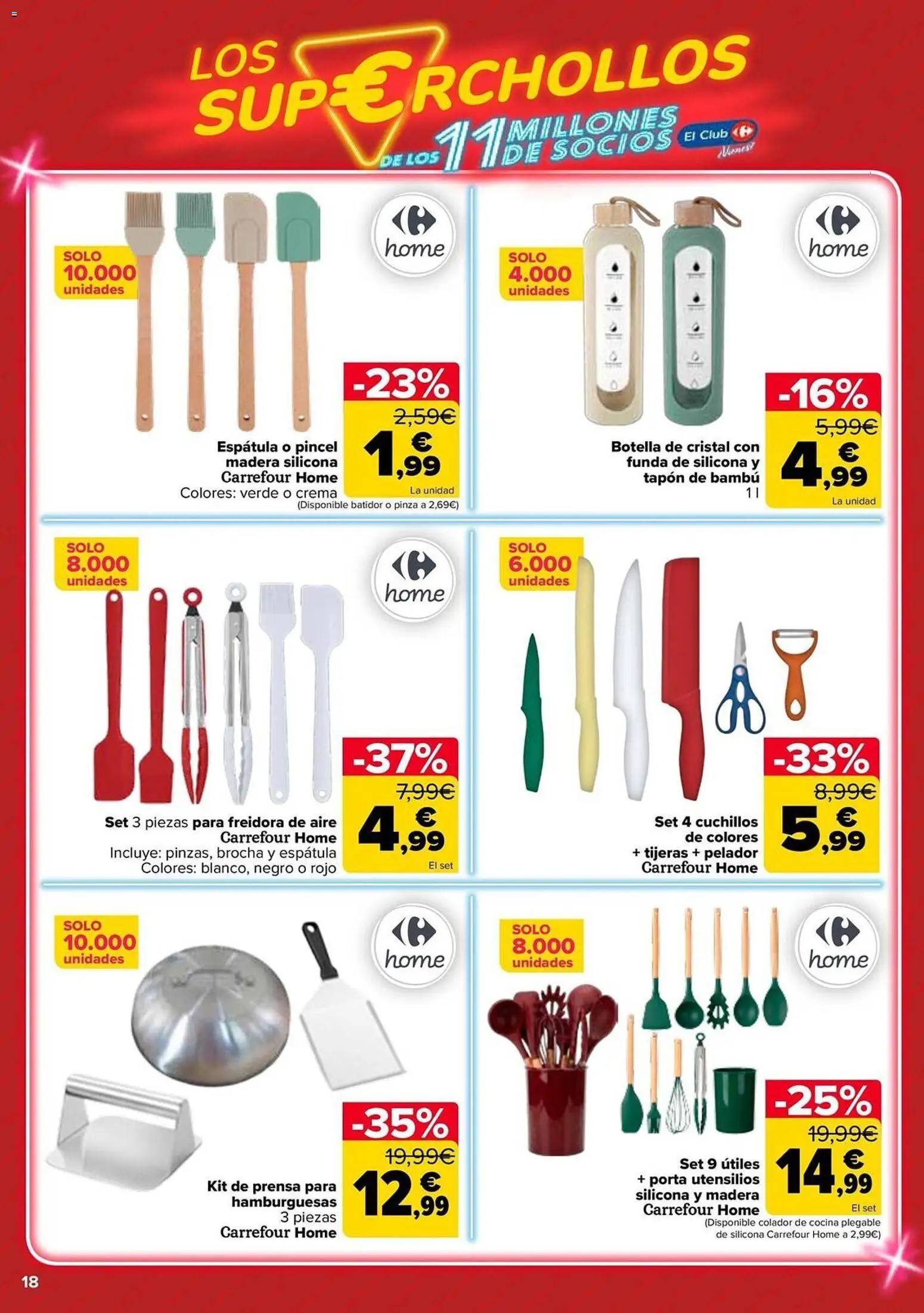 Carrefour Los Super Chollos │ válido desde el 12.05.2026 | Página: 18 | Productos: Funda, Prensa, Freidora, Brocha